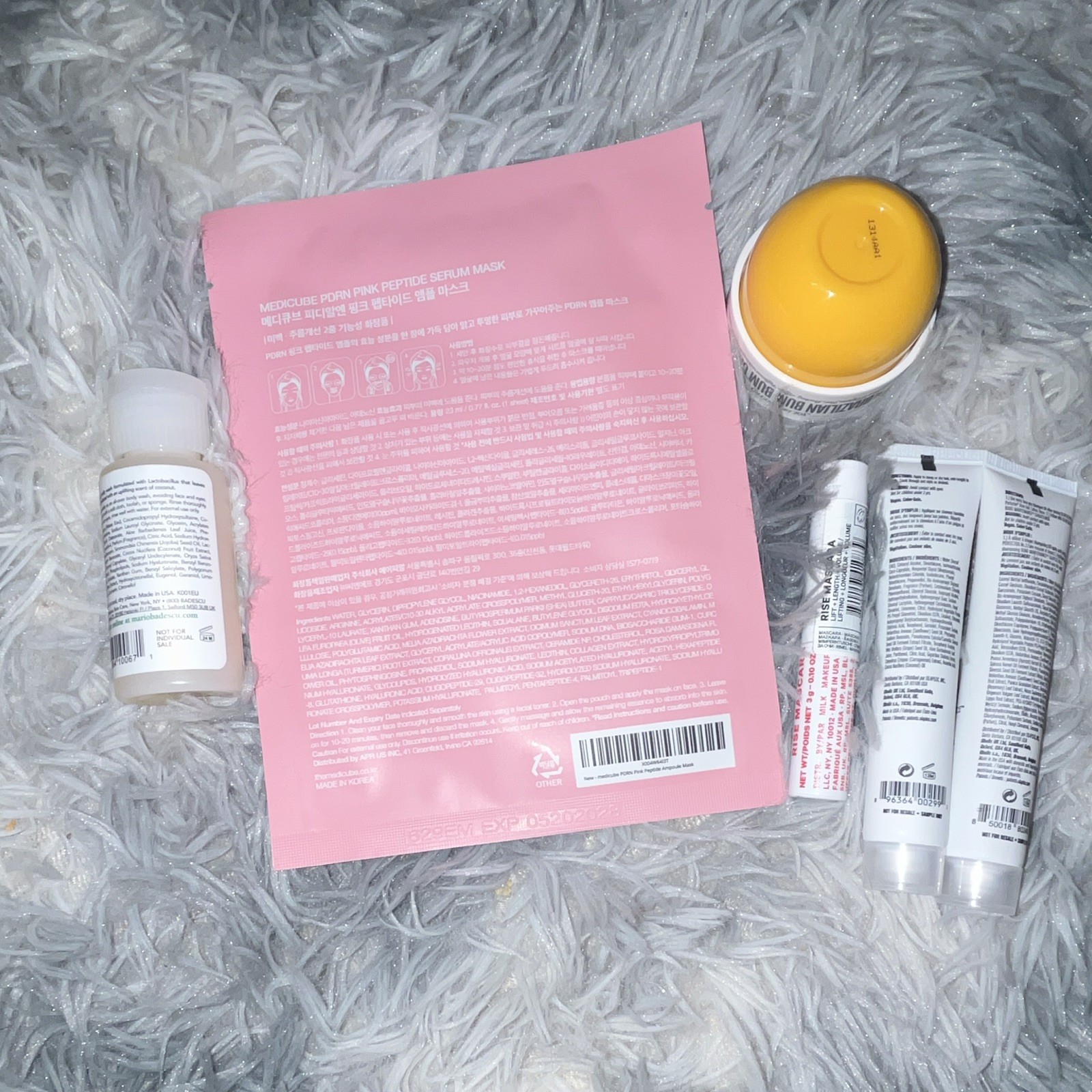 Assorted Travel/Sample Beauty Lot medicube PDRN Mask, Olaplex No.4/6, Milk/SOL