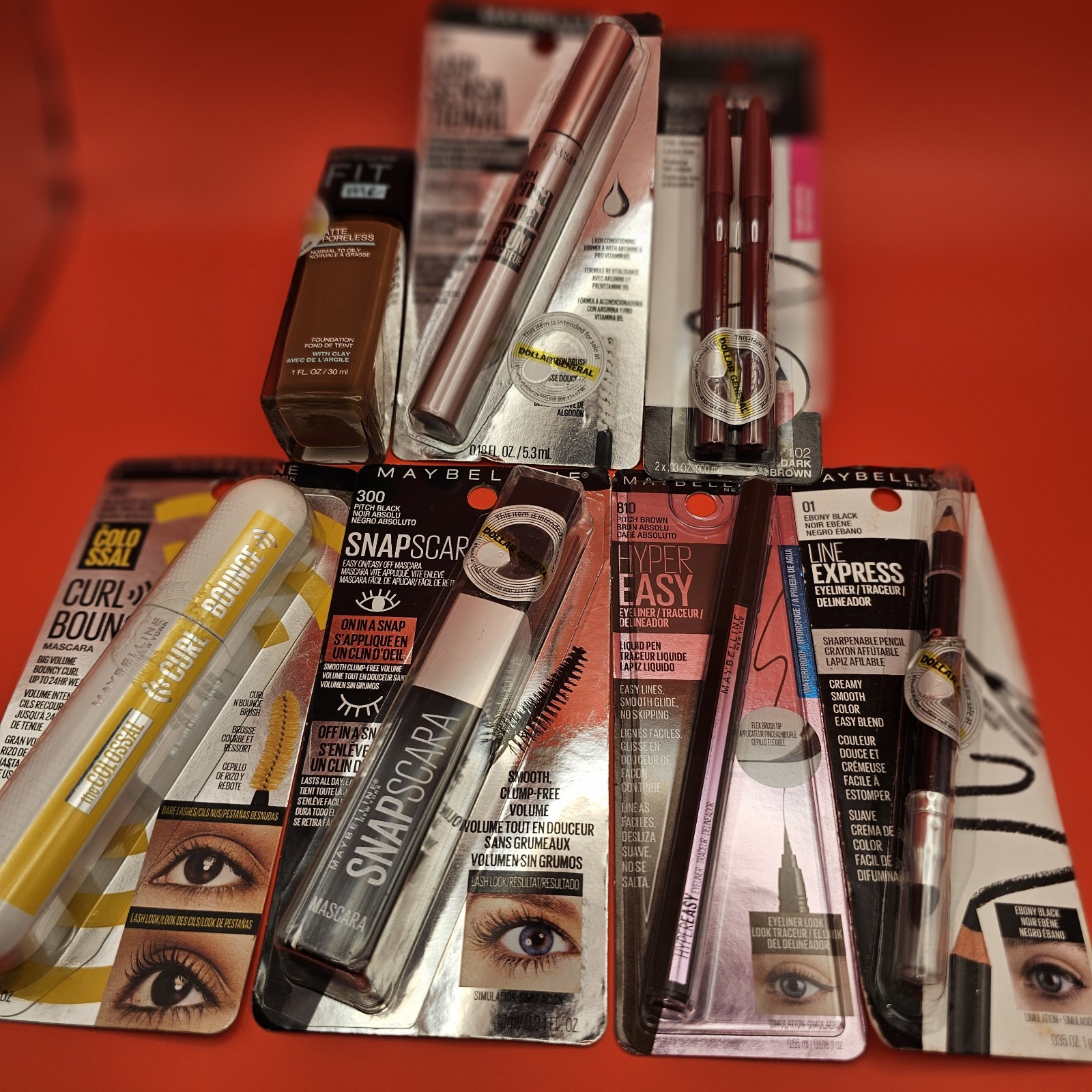 MAYBELLINE 5 PC ASSORTED MAKEUP – SHADOW, POWDER & LINER *DETAILS*