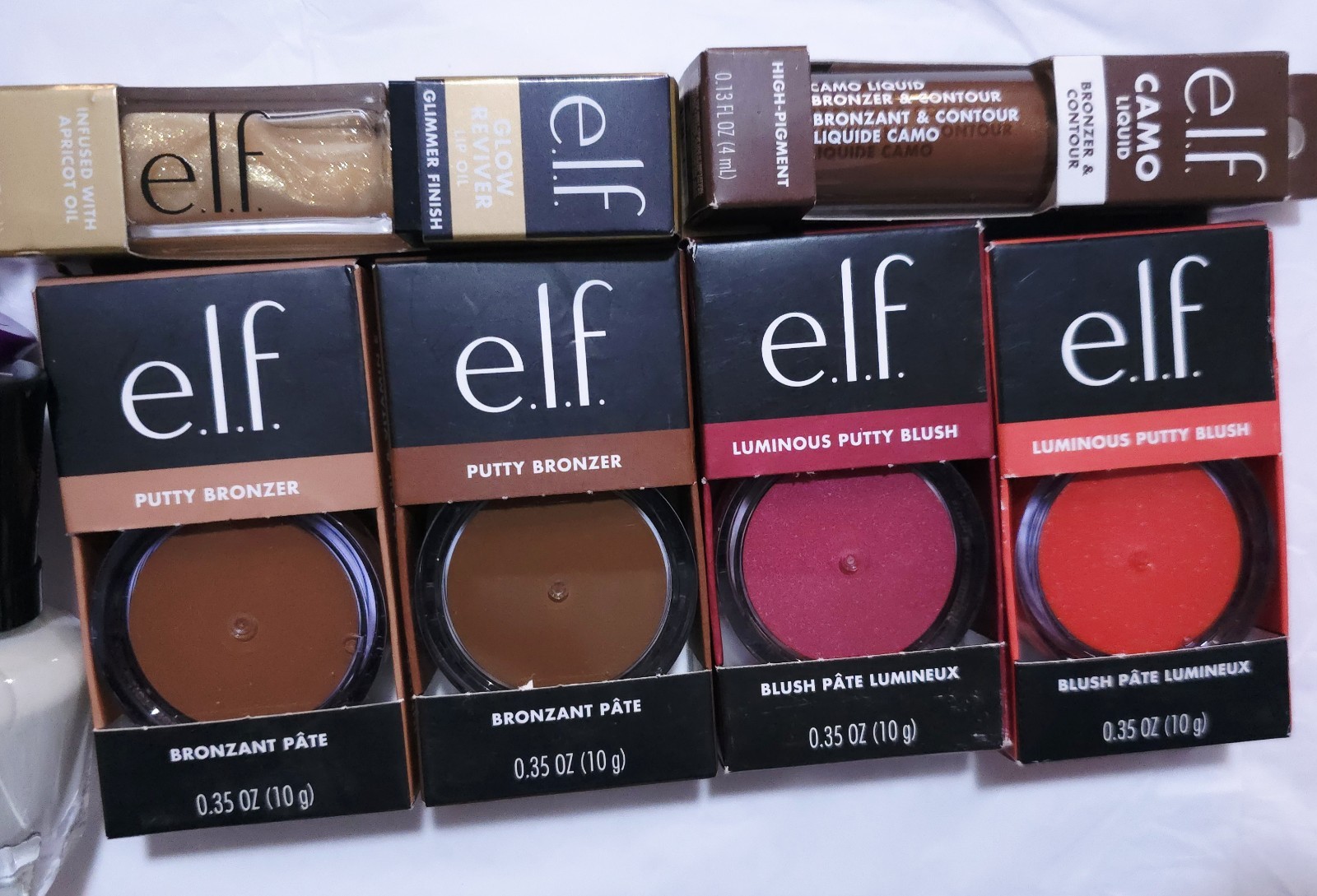 ​e.l.f. Makeup Bundle Putty Bronzer Luminous Blush Liquid Contour Lip Oil…