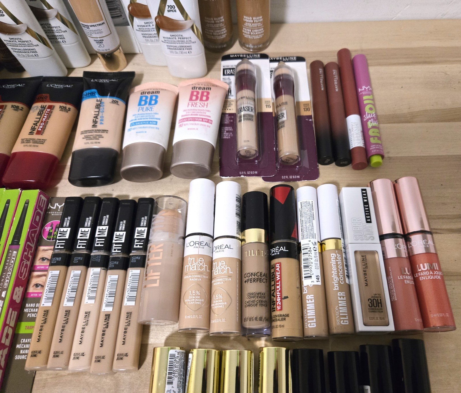 100 Pc Mixed Makeup Wholesale Lot – Revlon Elf Maybelline L’Oreal Milani Nyx