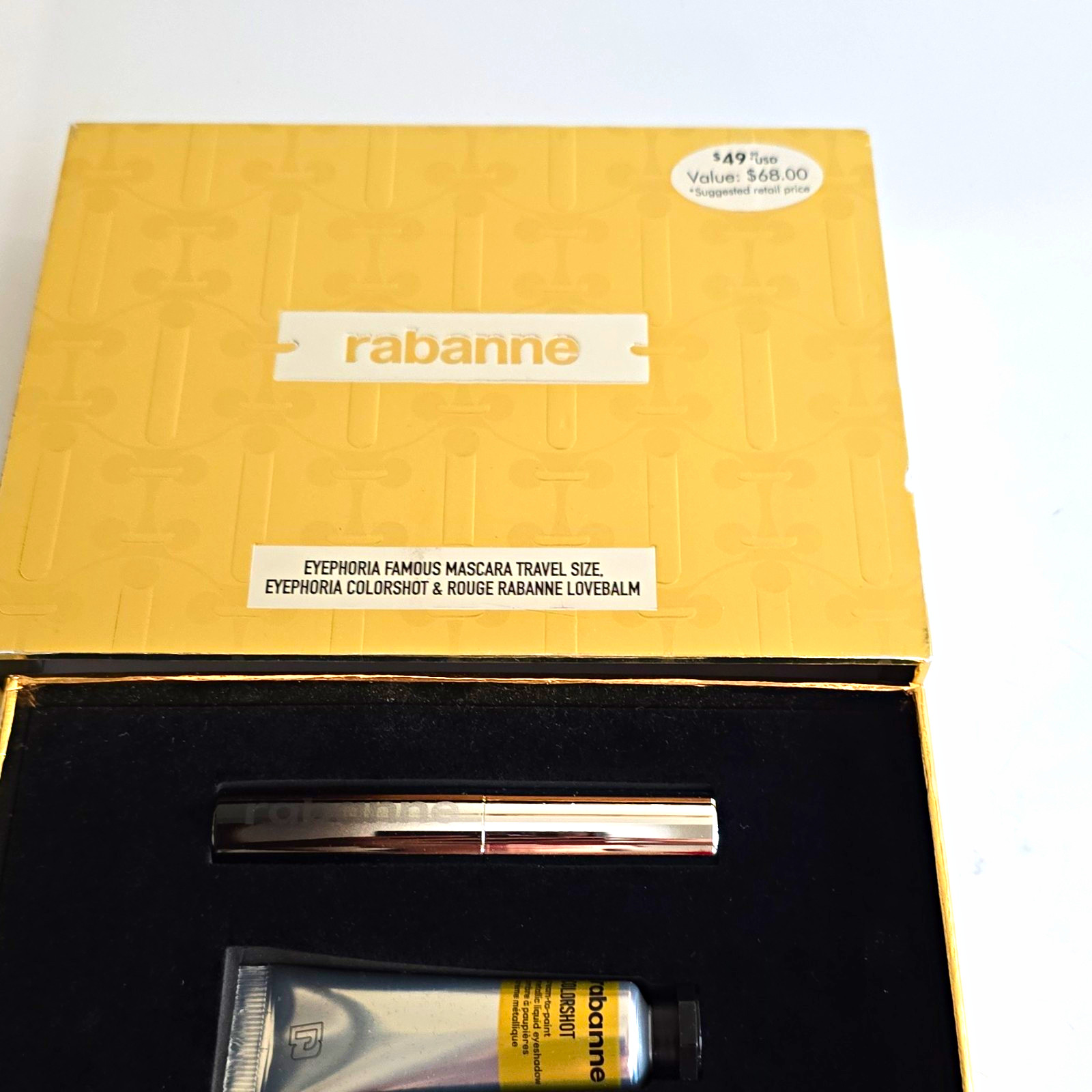 rabanne Eyephoria Famous Mascara Travel Size, Colorshot & Rouge Lovebalm Set