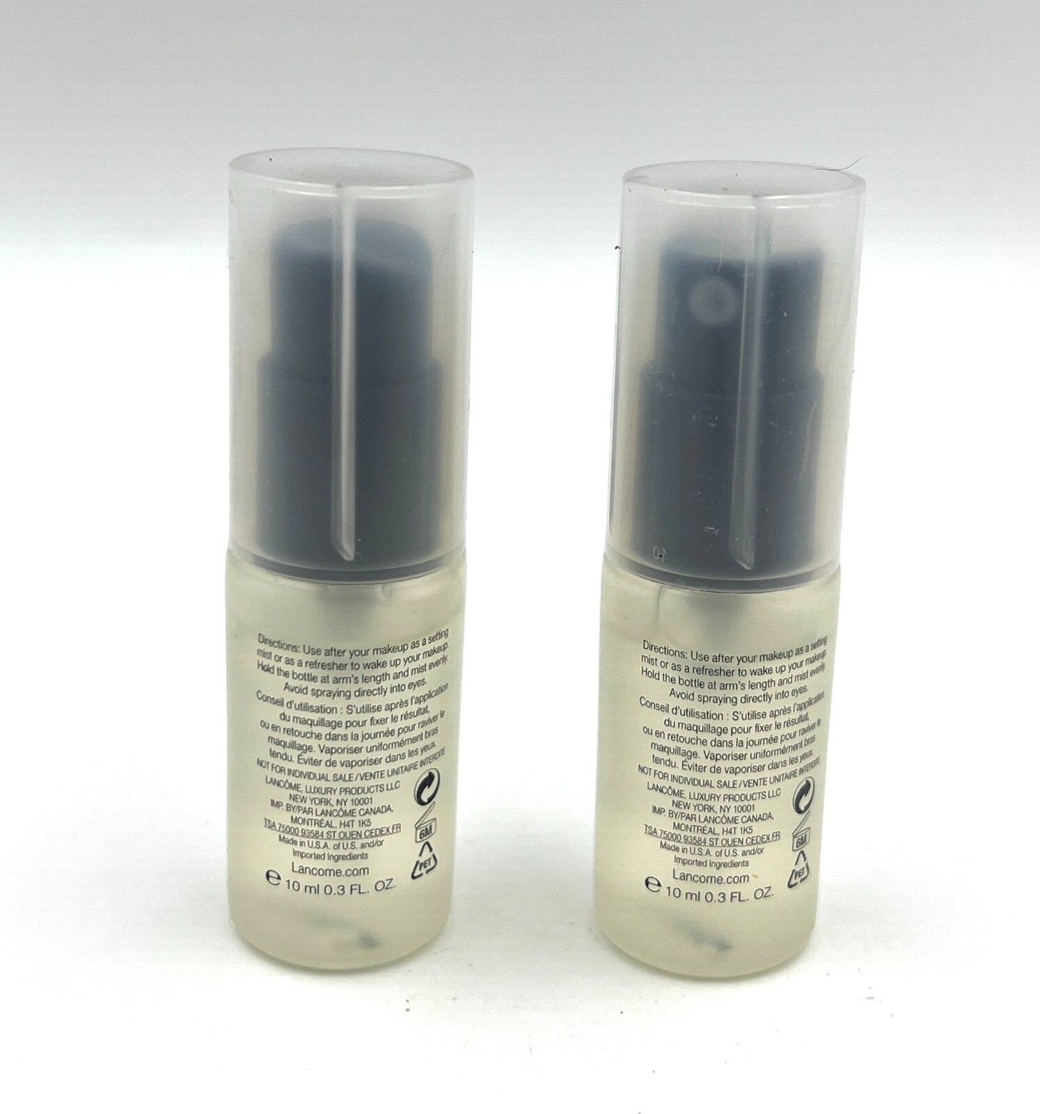 Lot of 2: Lancome Fix It Forget It Makeup Setting Mist 10ml *2= 20ml / 0.6oz