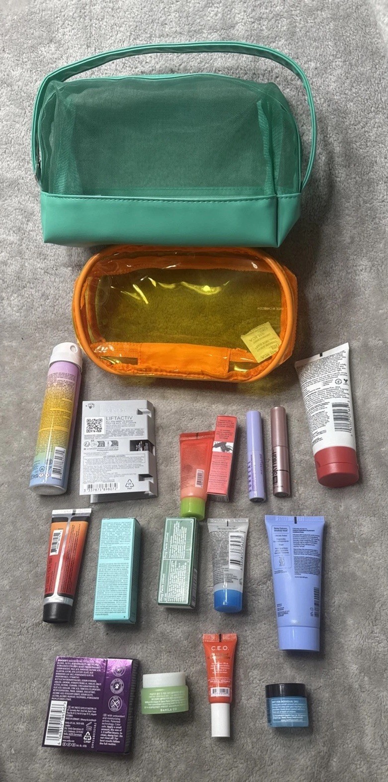 Lot 16 ULTA BEAUTY DELUXE Travel Mini Set Cream Mascara & 2 Cosmetic Bags