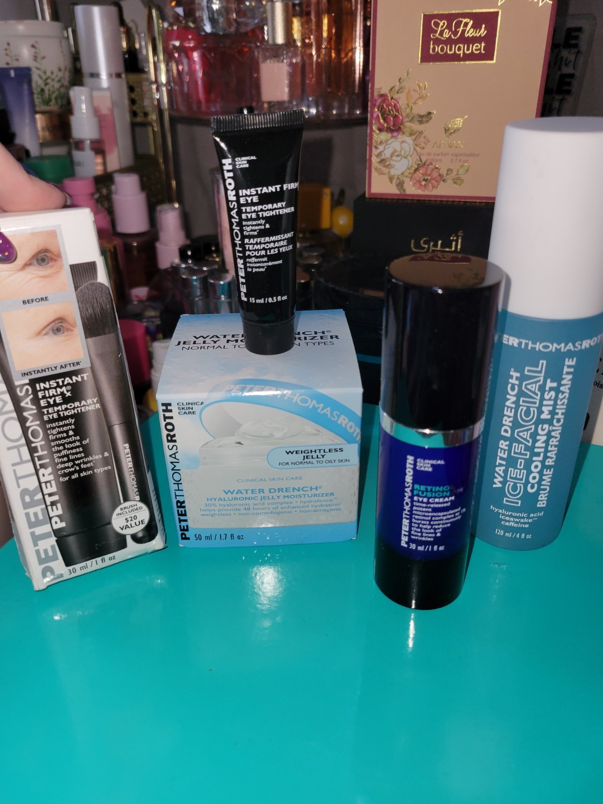 5 pieces- Peter Thomas Roth Instant FIRMx, Retinol Fusion PM, Water Drench Lot