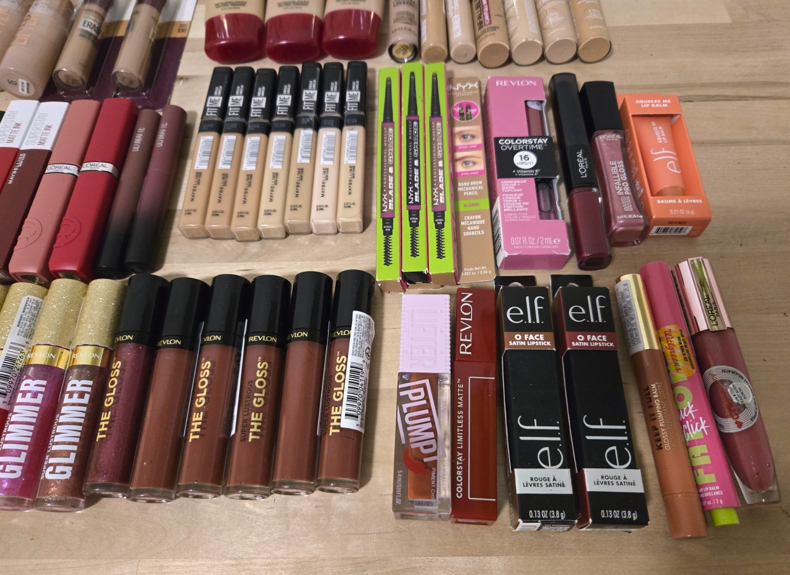 100 Pc Mixed Makeup Wholesale Lot – Revlon Elf Maybelline L’Oreal Milani Nyx