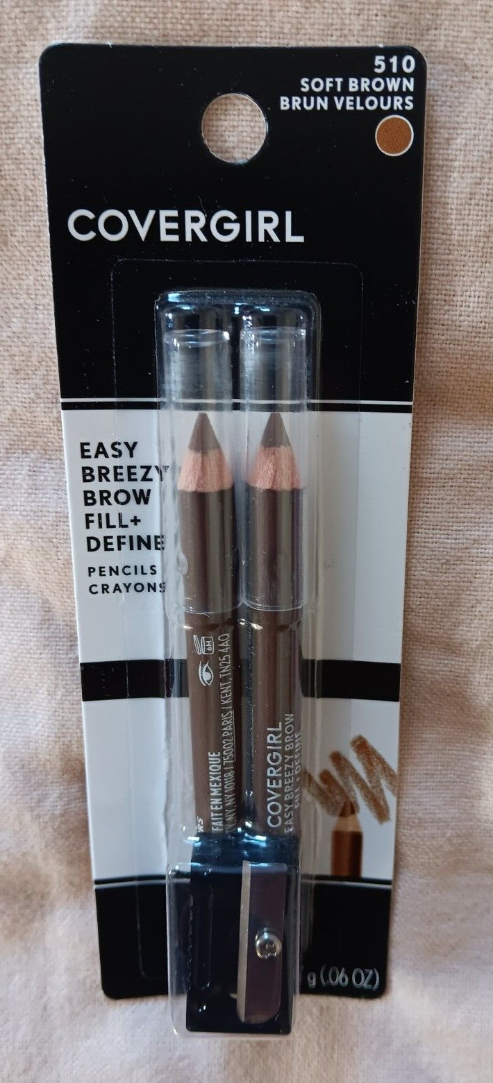 Covergirl Fair Powder Very Black Brown Mascara Soft Brown Pencil Eyeshadow Lot