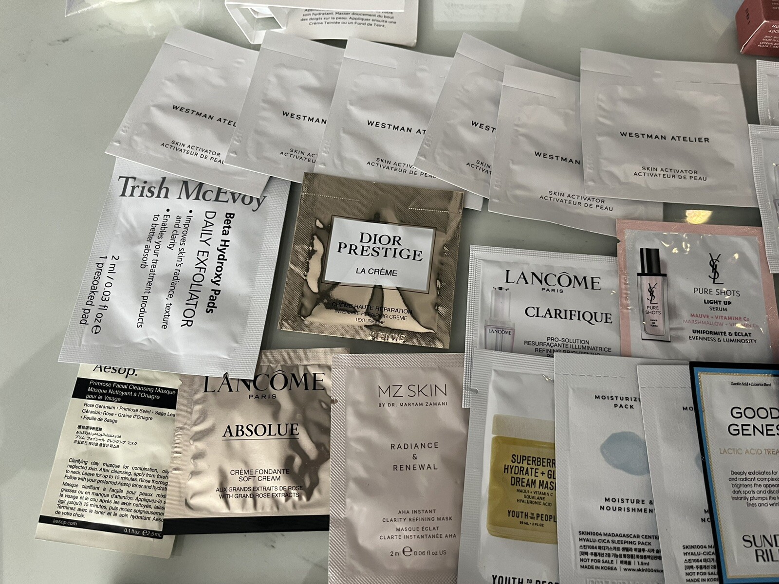 Lot of 57 Travel & Sample Size Beauty Products Skin/Makeup Designer Brands NEW