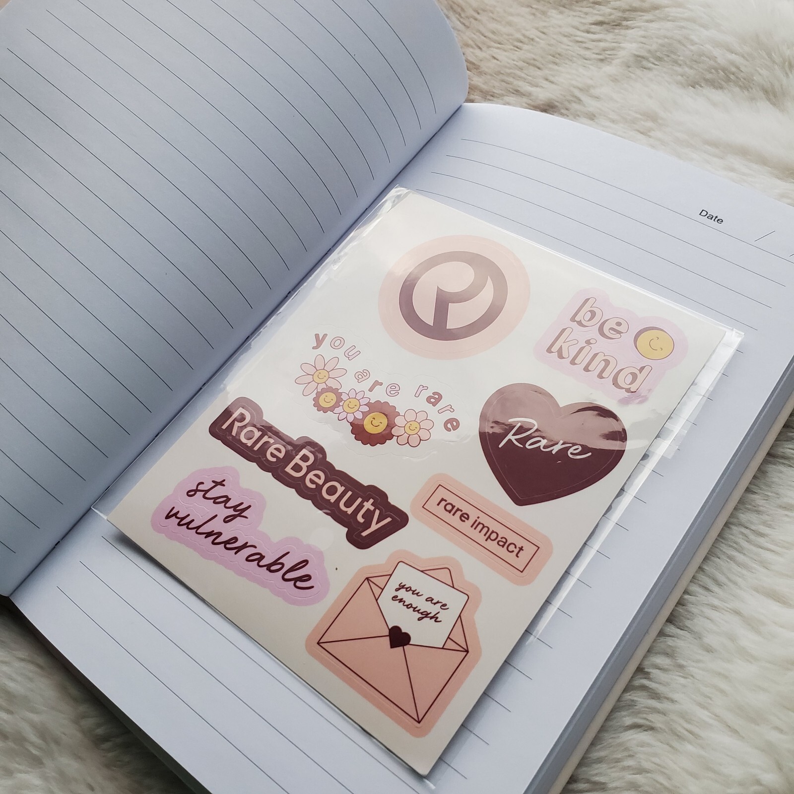 Rare Beauty By Selena Gomez Journal/Notebook, Stickers, Pin and Backpack NEW