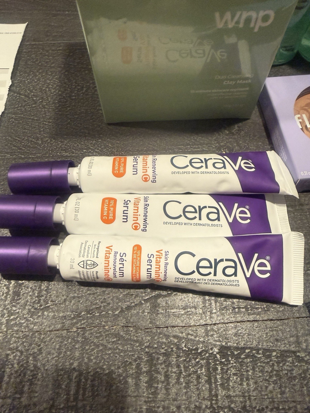 Mixed Makeup & Skincare Lot: CeraVe Vitamin C, Florence Bronzer, Dolce, Burberry