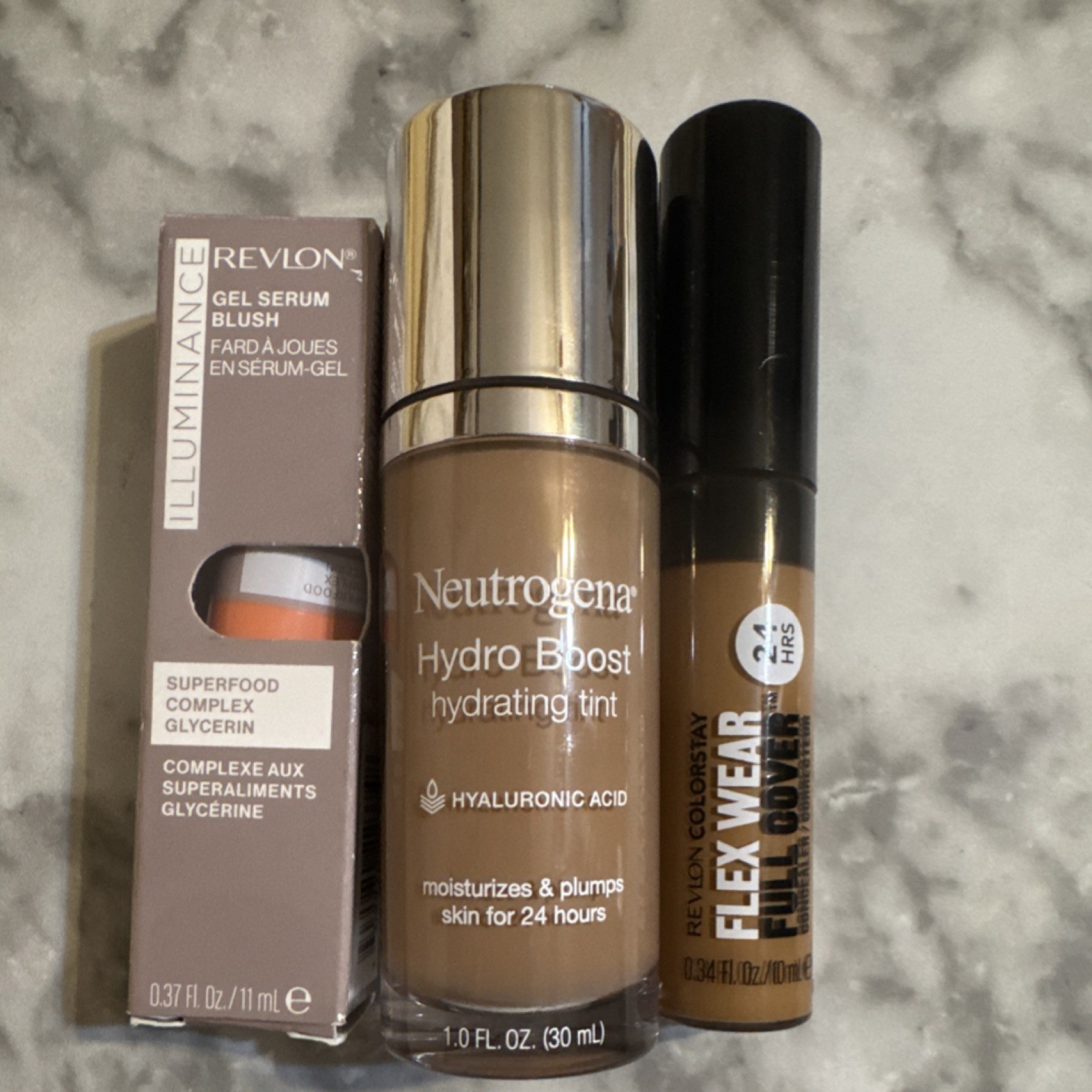 Revlon & Neutrogena Makeup Lot Hydrating Gel Blush, Tint, Concealer