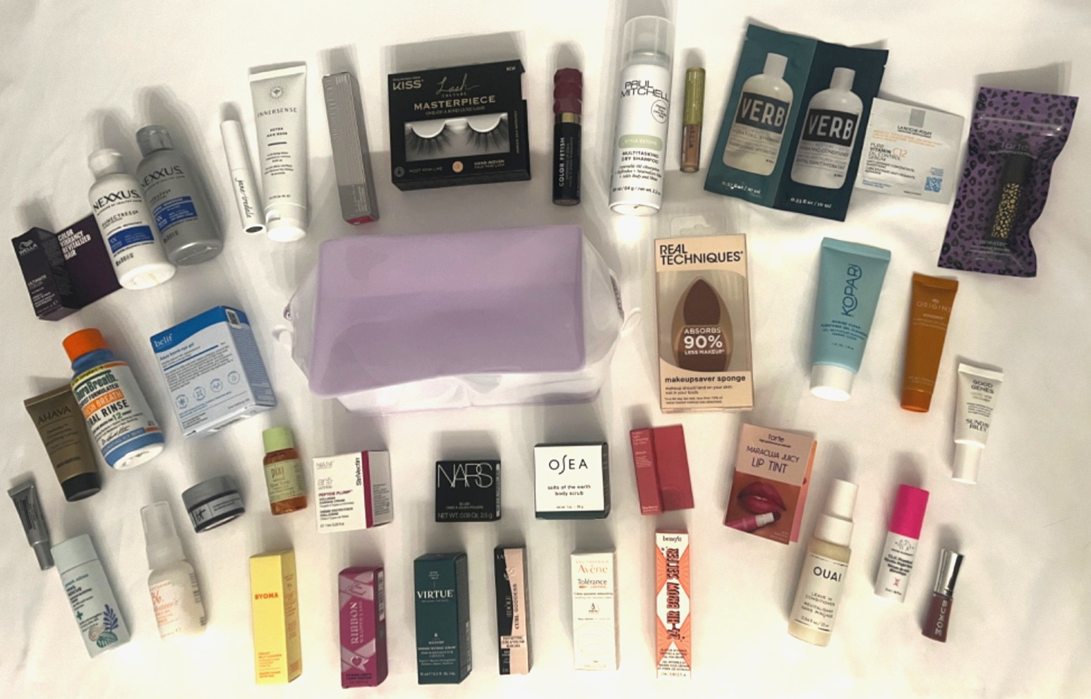 High End Beauty Mixed Lot Makeup Skincare Haircare 40 Pieces + Cosmetic Bag