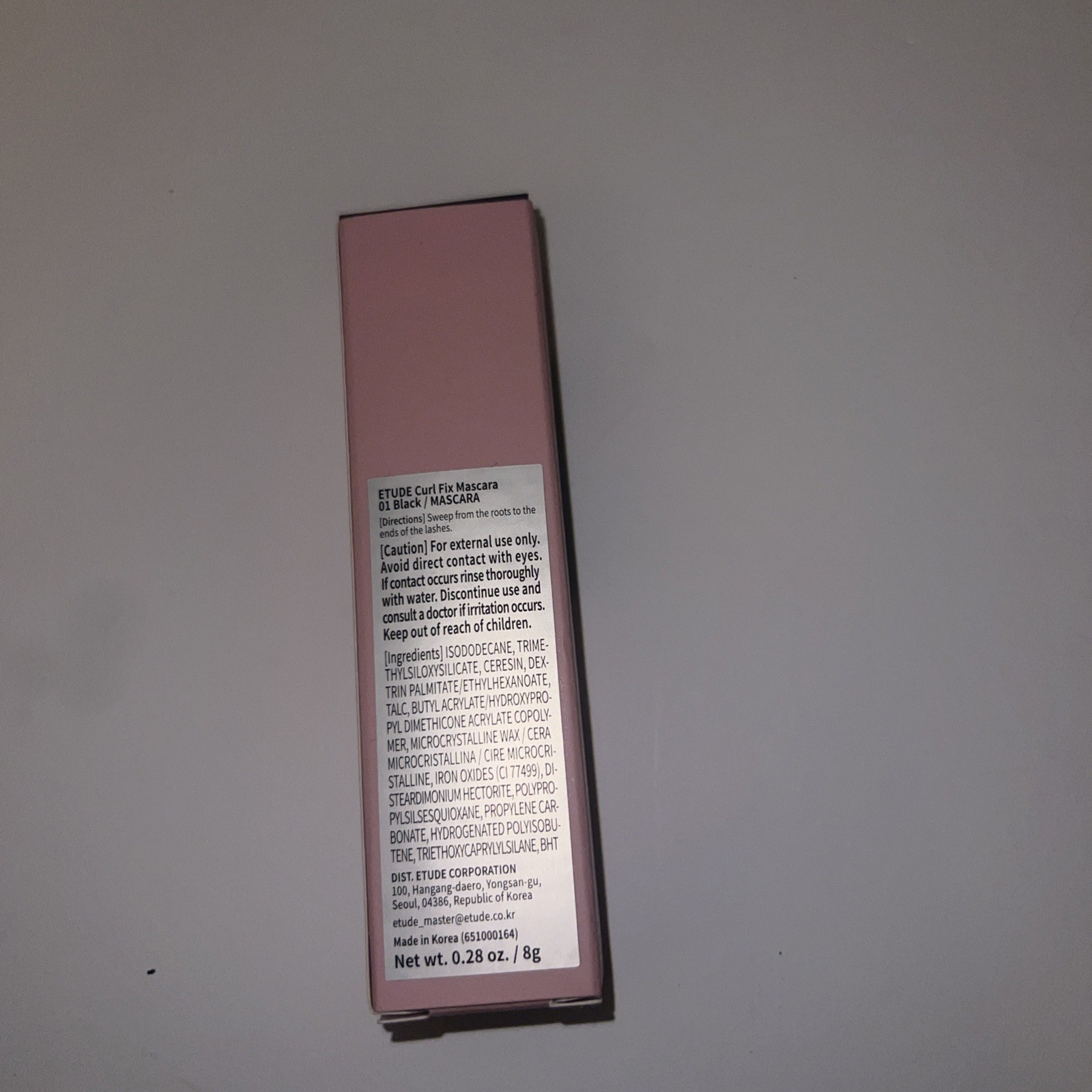 ETUDE Curl Fix Mascara #1 Black 8g/Curling 24hrs, Water&Smudge Proof/Vegan