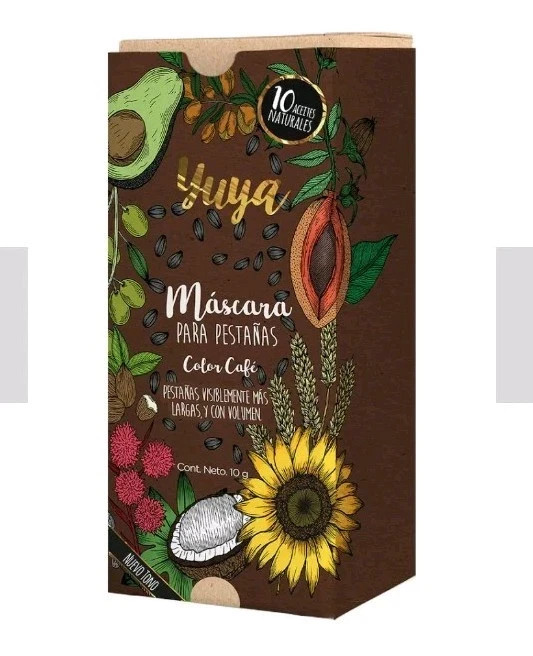 Máscara de pestañas 10 Aceites Naturales Color Café Yuya 10g MEXICO
