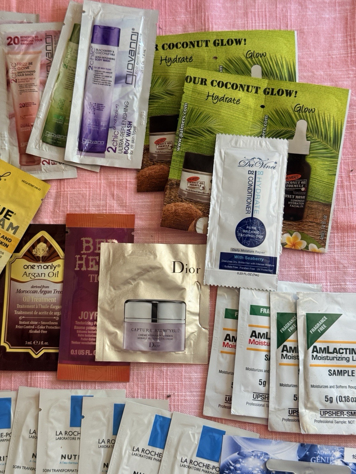 Lot 50+ Beauty Samples Dior Lancome Clarins Vichy La Roche-Posay Giovanni