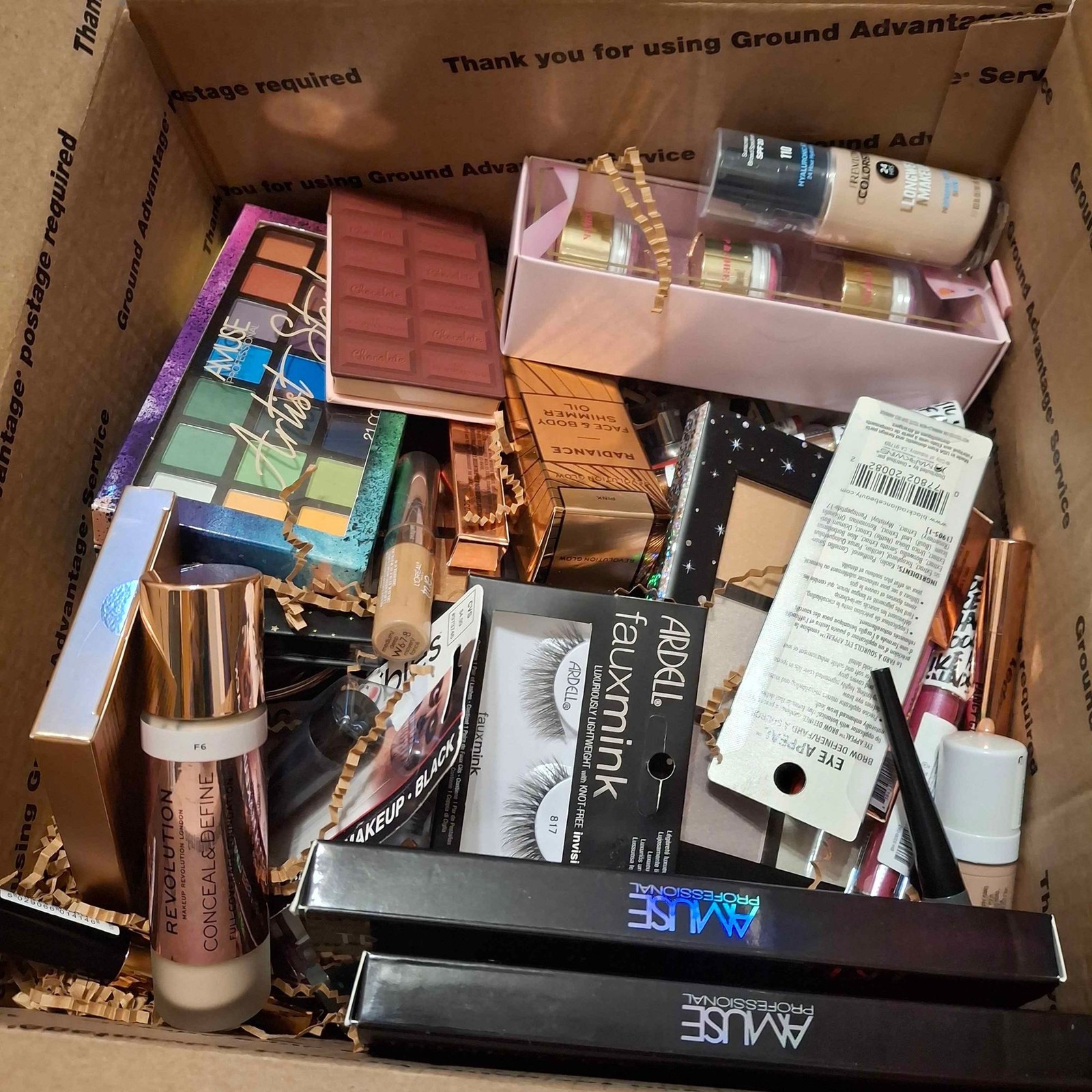 25+ Piece Makeup Mystery Box – Revolution, Covergirl, Amuse & More – New