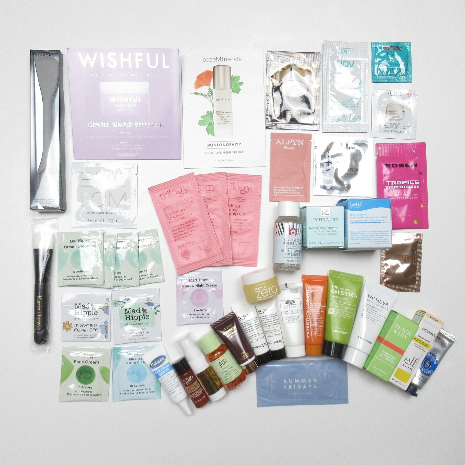 40+ Skincare Sample Lot TONYMOLY Water Cream Mad Hippie Belif True Cream Farmacy