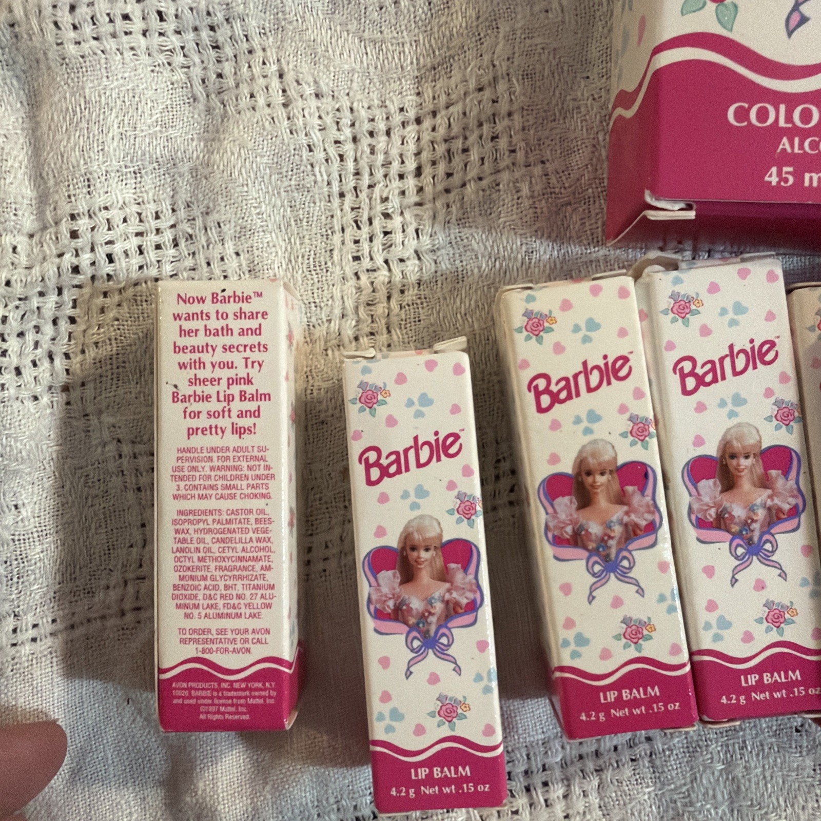 Avon Barbie Makeup Lot of 12 Cologne Spray & Lip Balm Lot Vintage NEW!