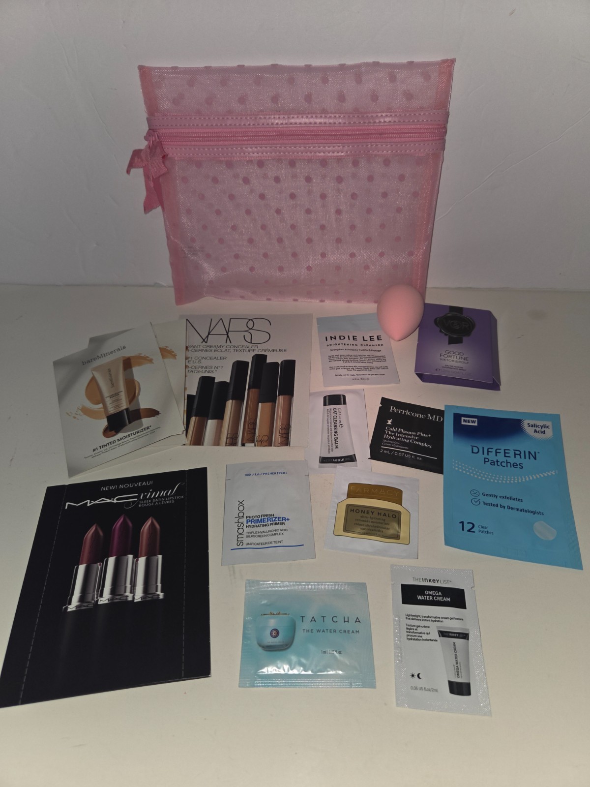 Ulta 15pc NEW Cosmetic Samples Bag cleanser foundation patches lipstick cream