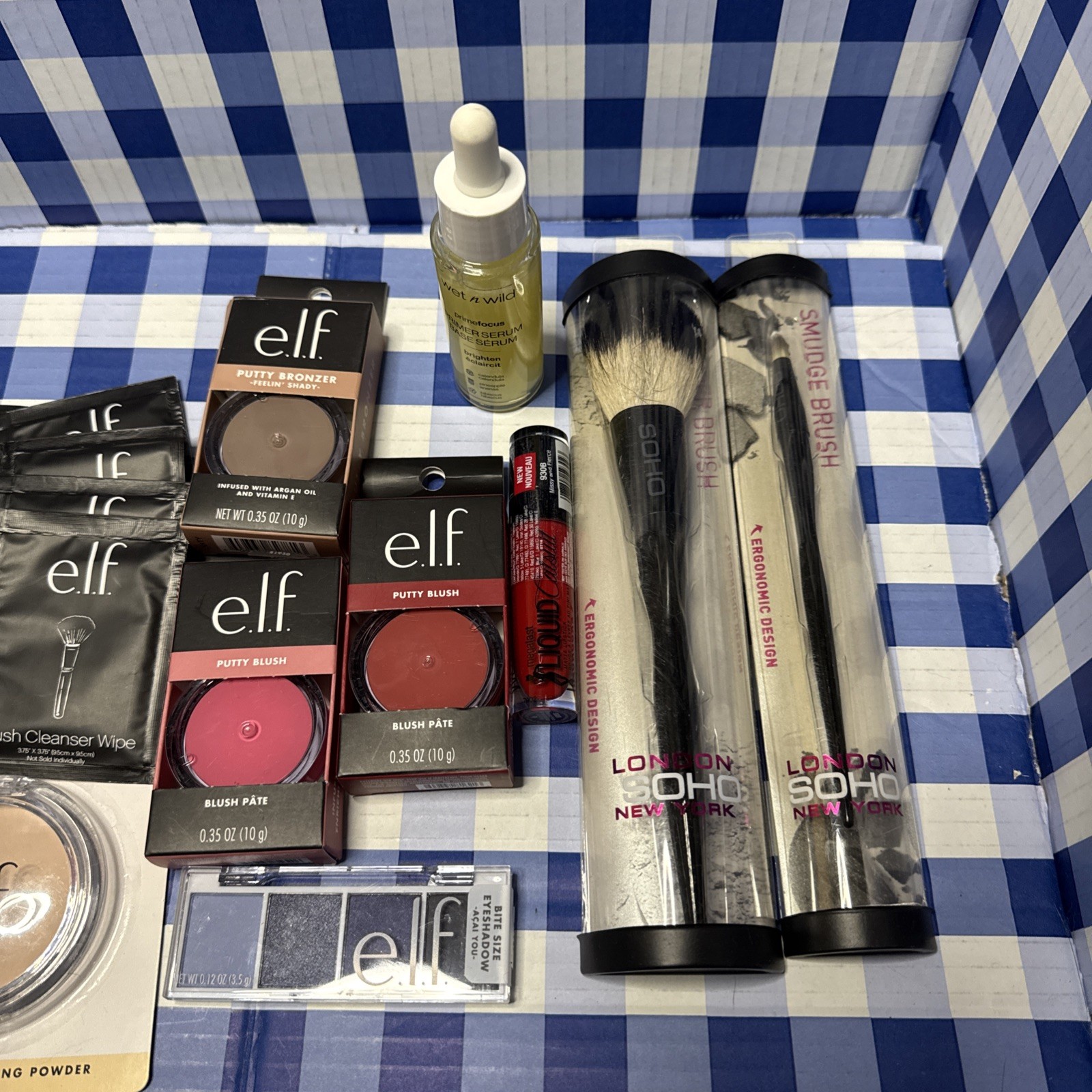 Elf SOHO Wet N Wild Makeup Mixed 15 item BUNDLE NEW Brushes Blush Lipstick