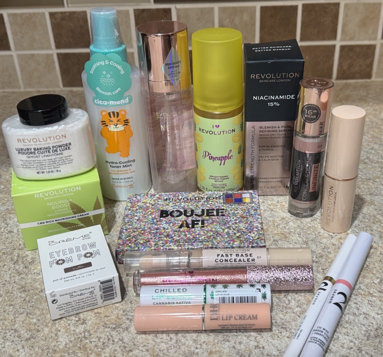 16 piece Revolution Make Up Bundle Total Package Good Stuff! Full Face Skin Care