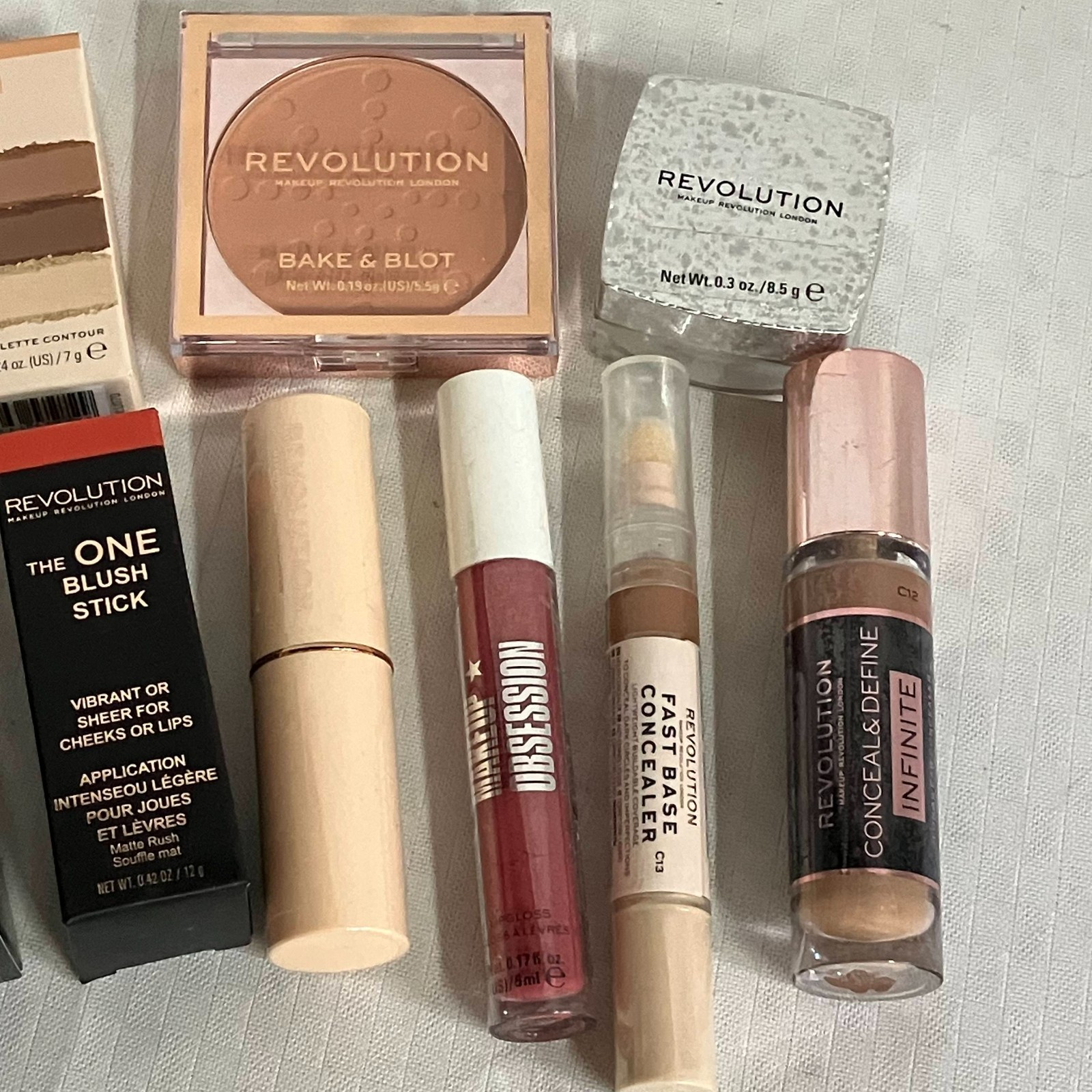 Revolution Concealers Lipsticks Blush Powder Primer & More Makeup Lot Of 10 New