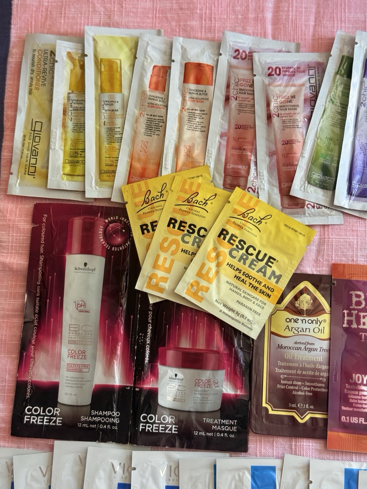 Lot 50+ Beauty Samples Dior Lancome Clarins Vichy La Roche-Posay Giovanni