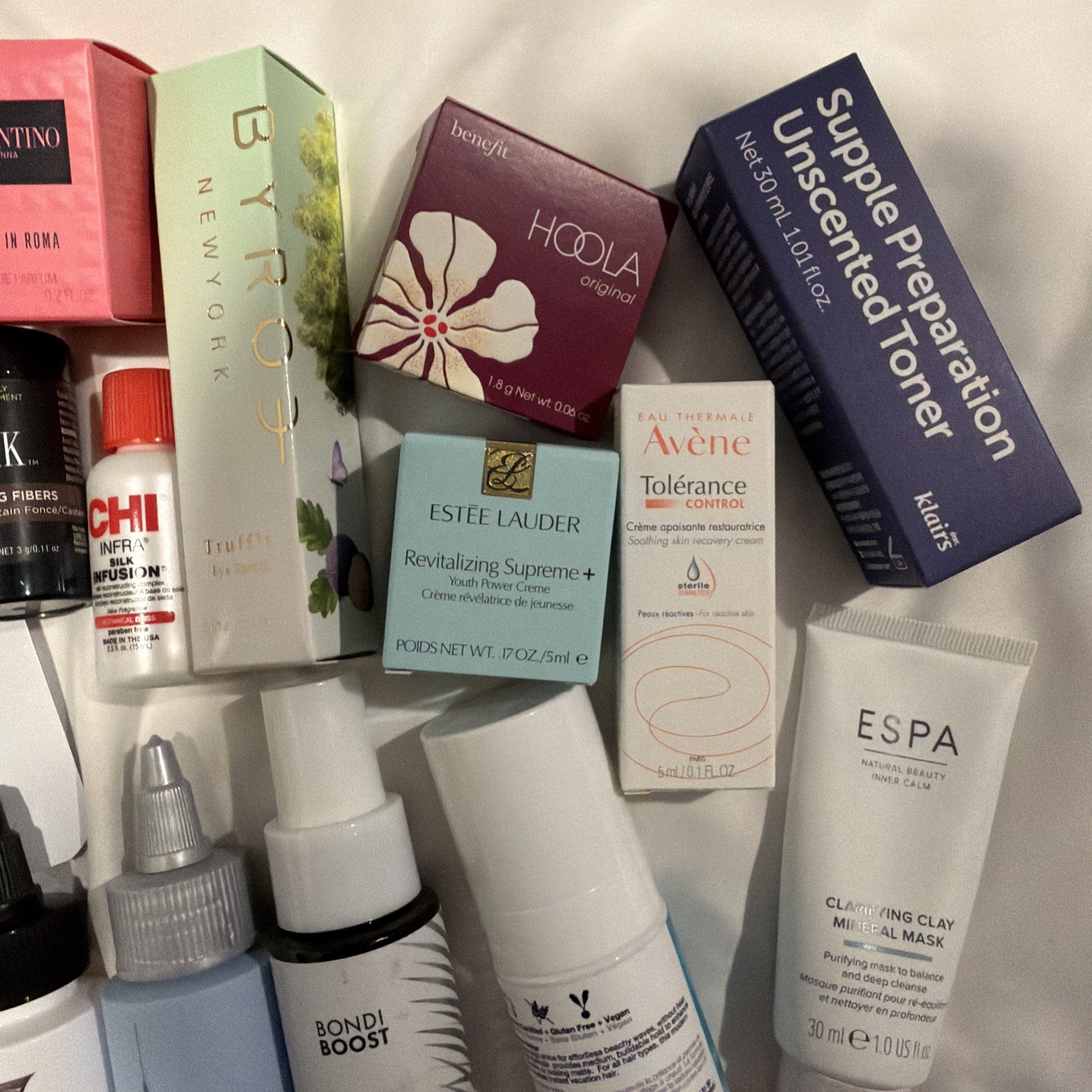 Mixed Skincare Makeup Lot Ulta Valentino drybar Hoola IGK Sample Full size Stila