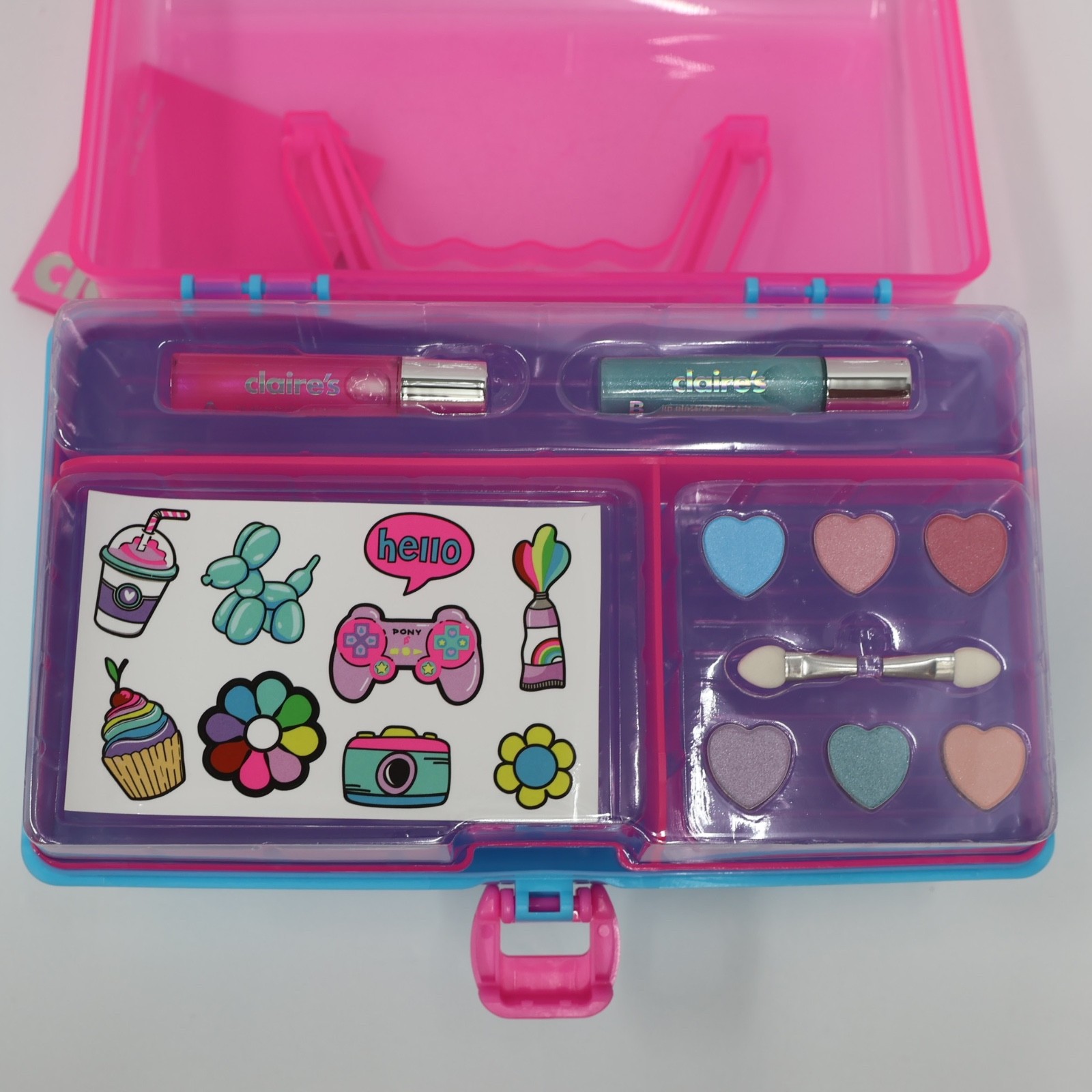 Claire’s Gift Set Bundle Eyeshadow Makeup, Lip Gloss & Stickers