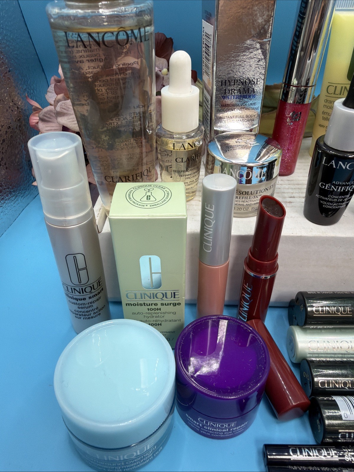 24 Piece Lot Of Lancome & Clinique Travel / Sample Sizes Skincare Makeup