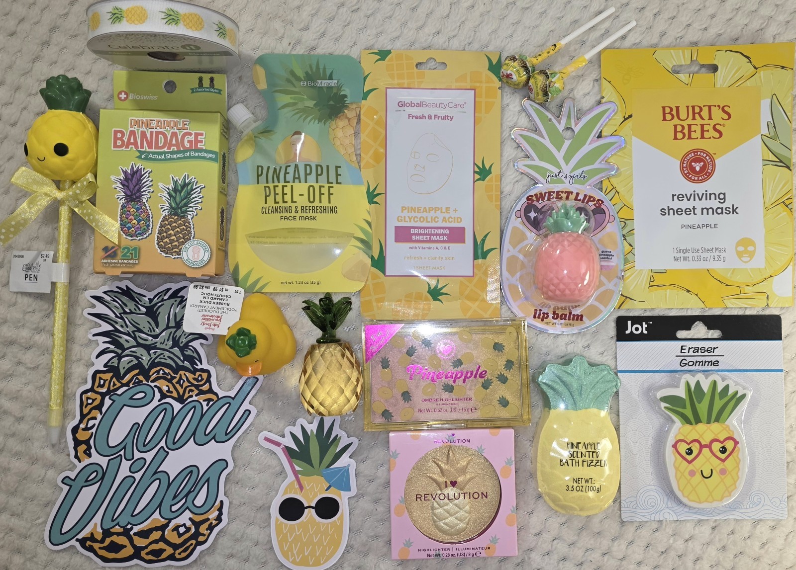Pineapple 🍍 Lovers Gifts HUGE NEW LOT 17 Pcs Highlighter Crystal Paper Weight