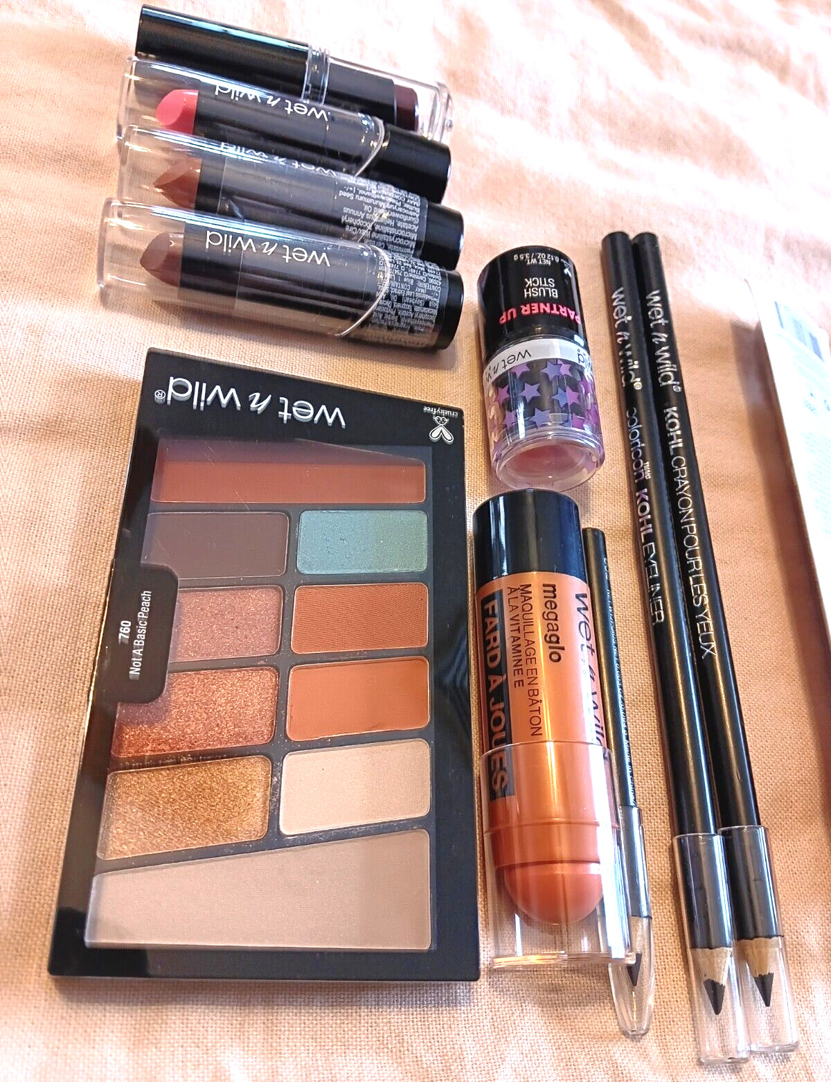 Wet n Wild Lot Medium Brown Brow Sessive Eye Pencil Eyeshadow Blush Lipstick
