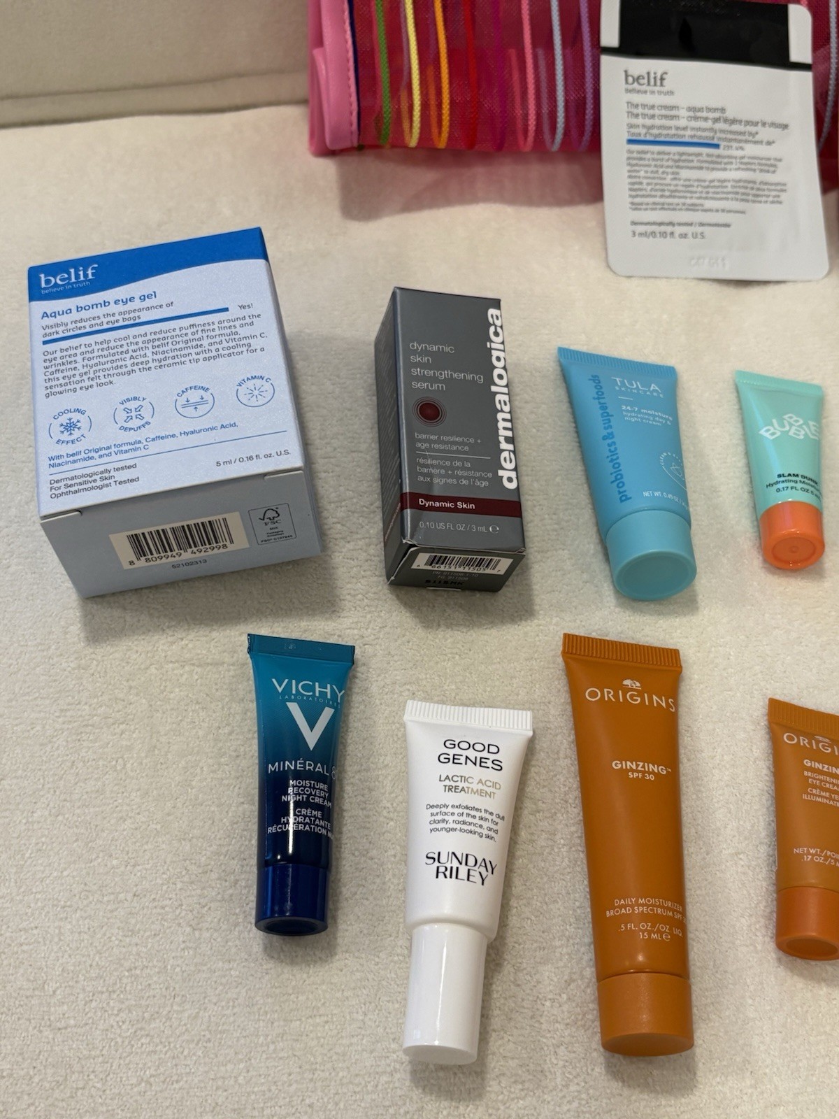 15-Pieces Ulta Sample Travel Size Night Cream Moisturizer Cleanser Makeup Bag
