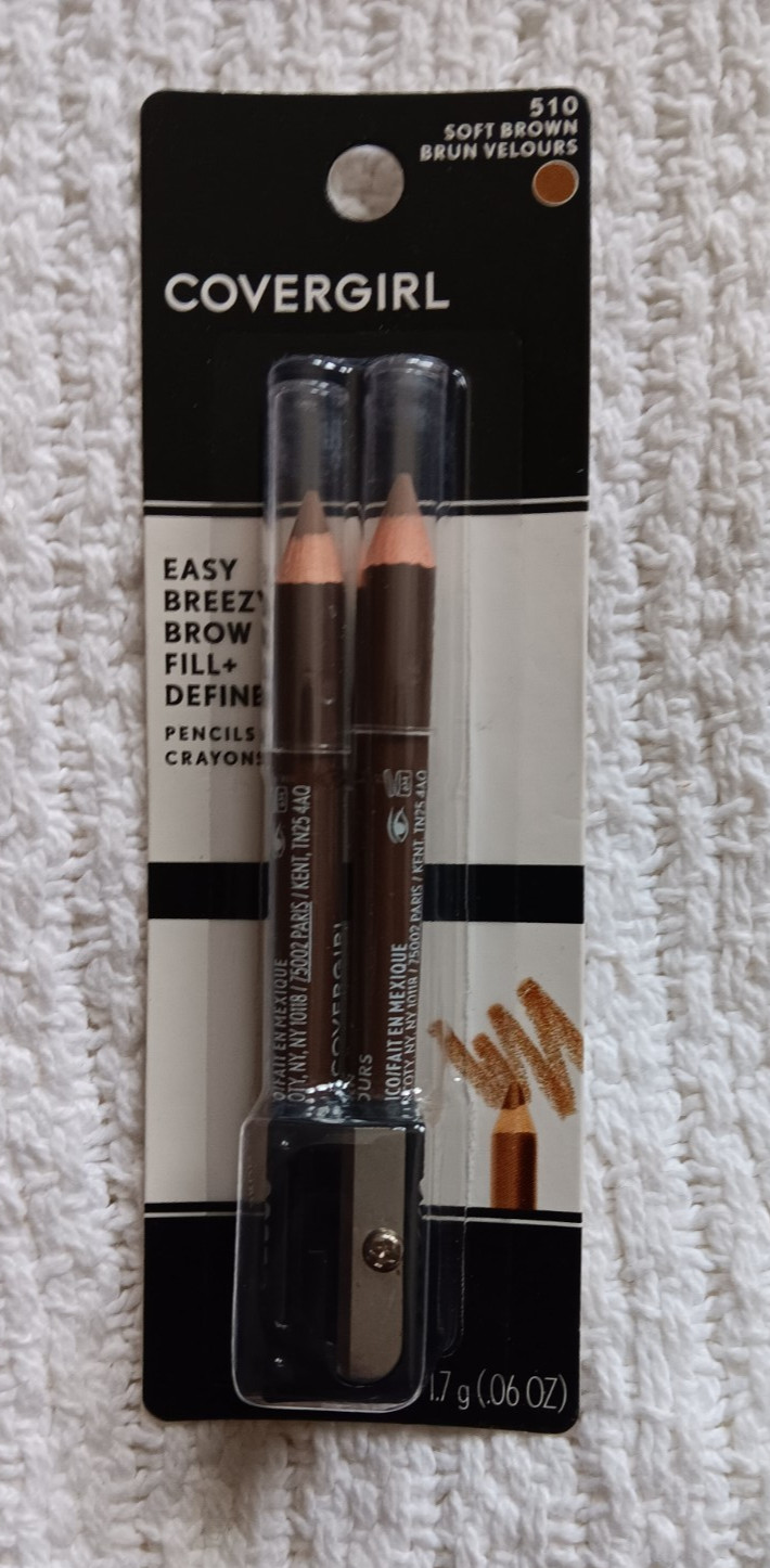 Covergirl Fair Powder Very Black Brown Mascara Soft Brown Pencil Eyeshadow Lot