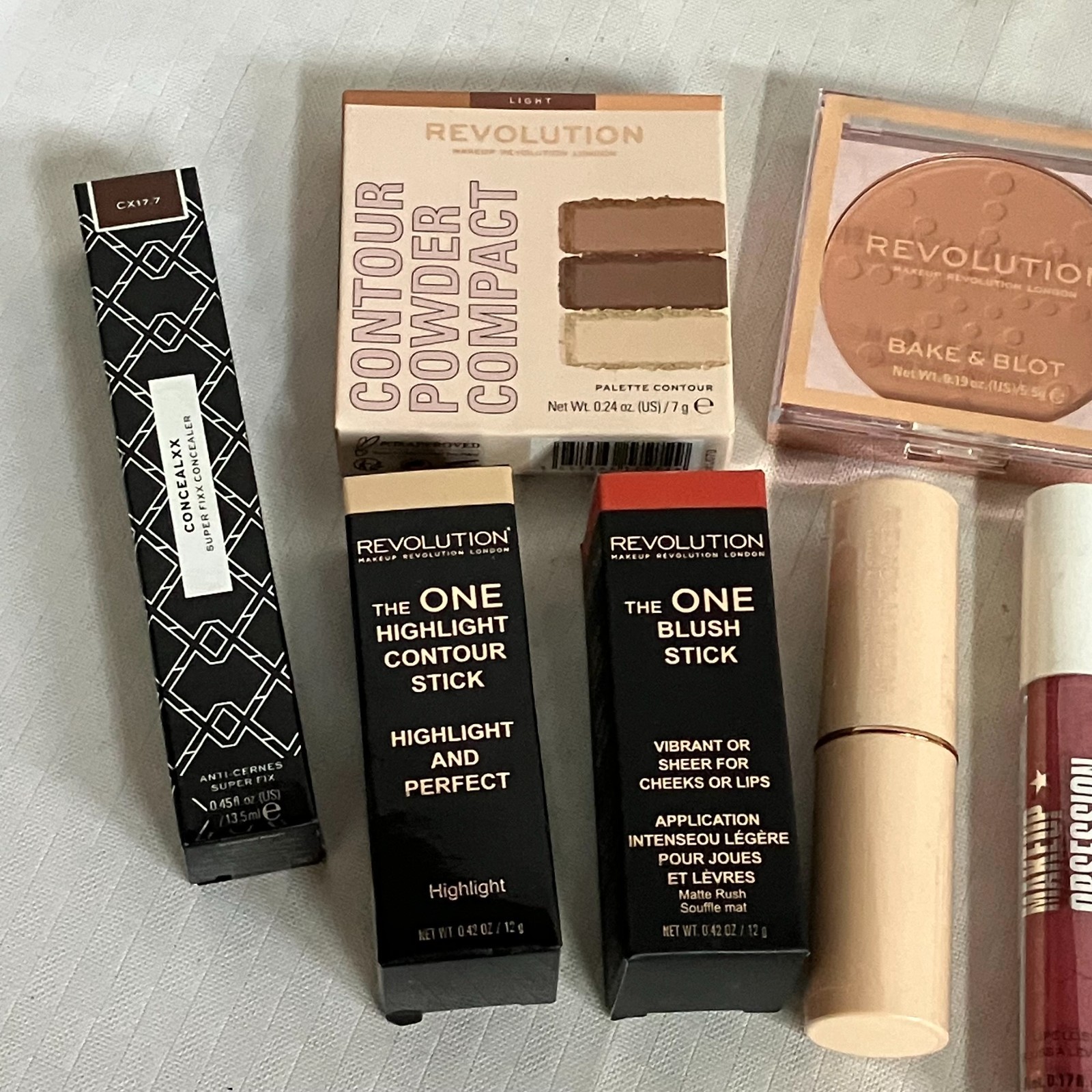 Revolution Concealers Lipsticks Blush Powder Primer & More Makeup Lot Of 10 New