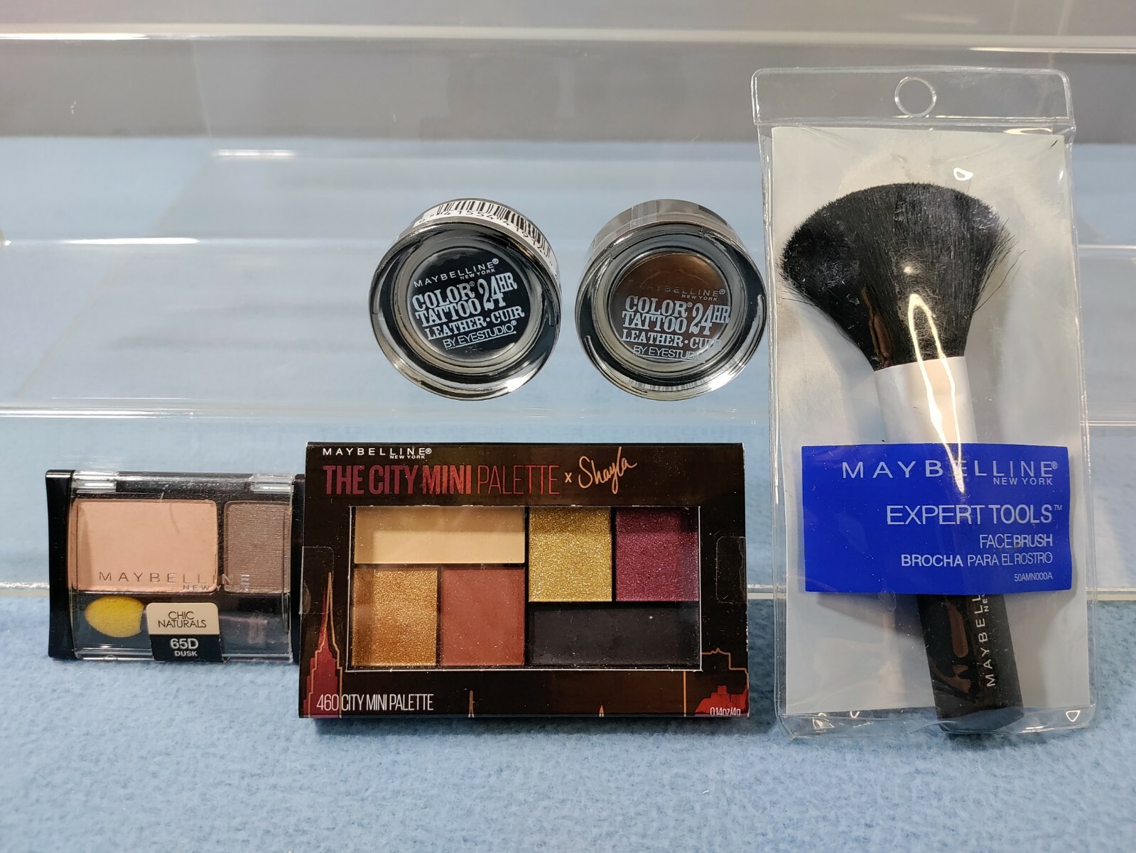 NEW LOT OF 5 MAYBELLINE MAKEUP EYE SHADOW & FACE BRUSH