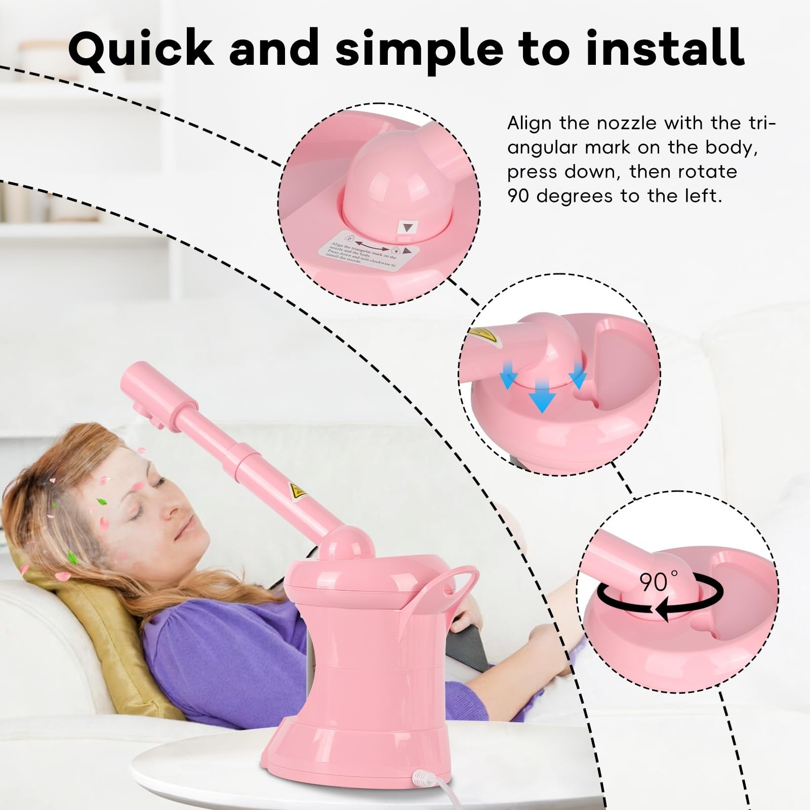 Facial Steamer Nano Ionic Face Steamer with Extendable Arm, Portable Face Ste…