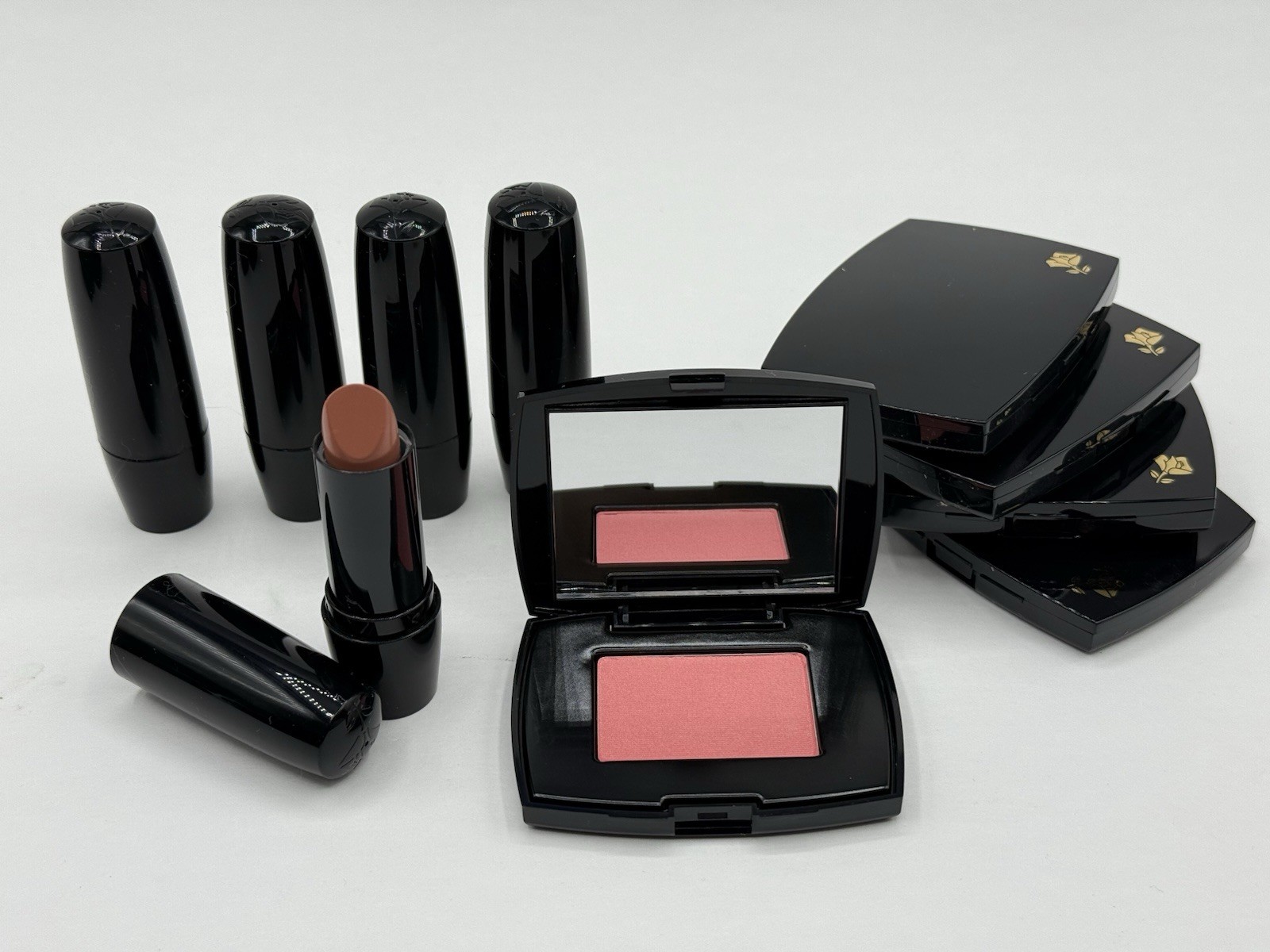 Lancôme Sample Bundle Of 5 Bag & Blush #541 & Cream Lipstick #126 Lot NWB NEW