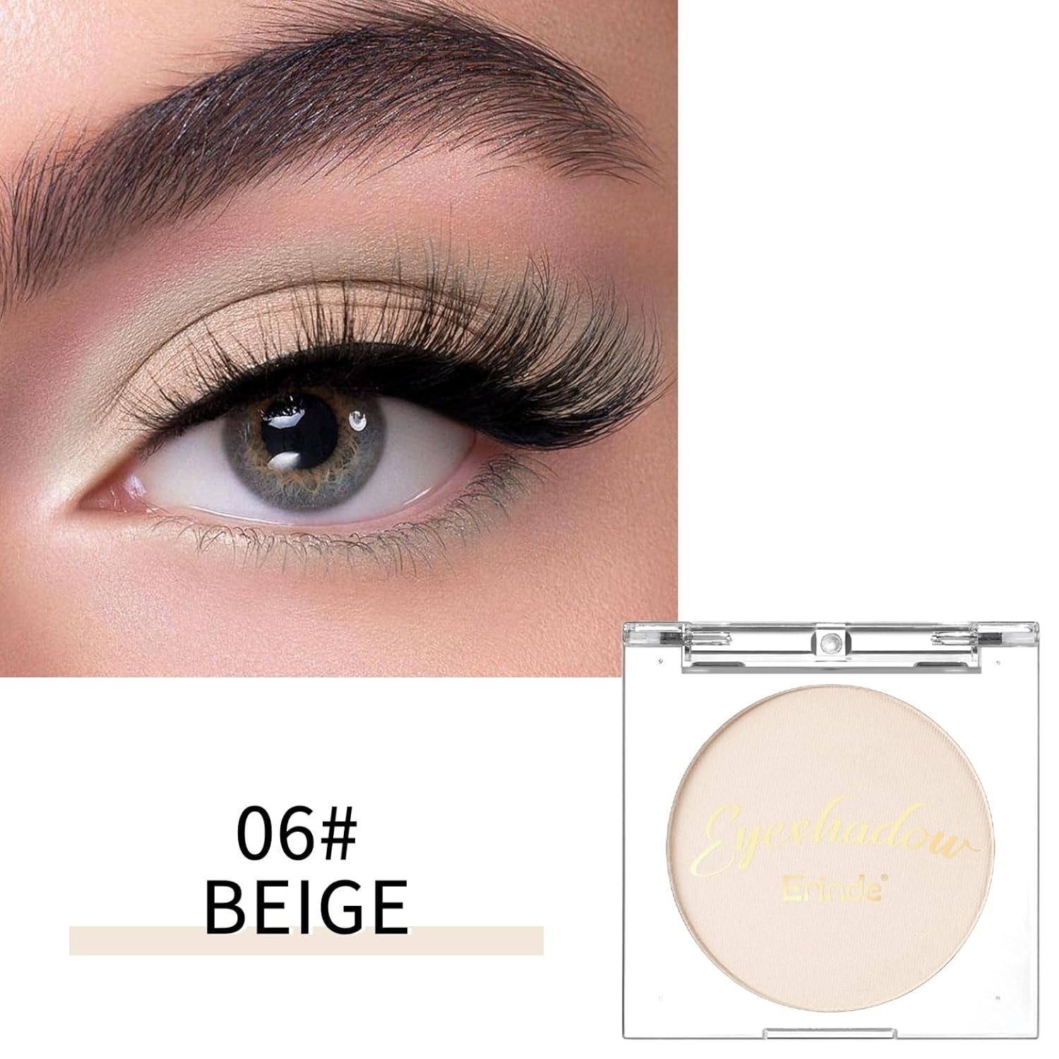 Erinde Single Beige Matte Eyeshadow Palette, Velvet Eye Shadow Compact Powder Pr