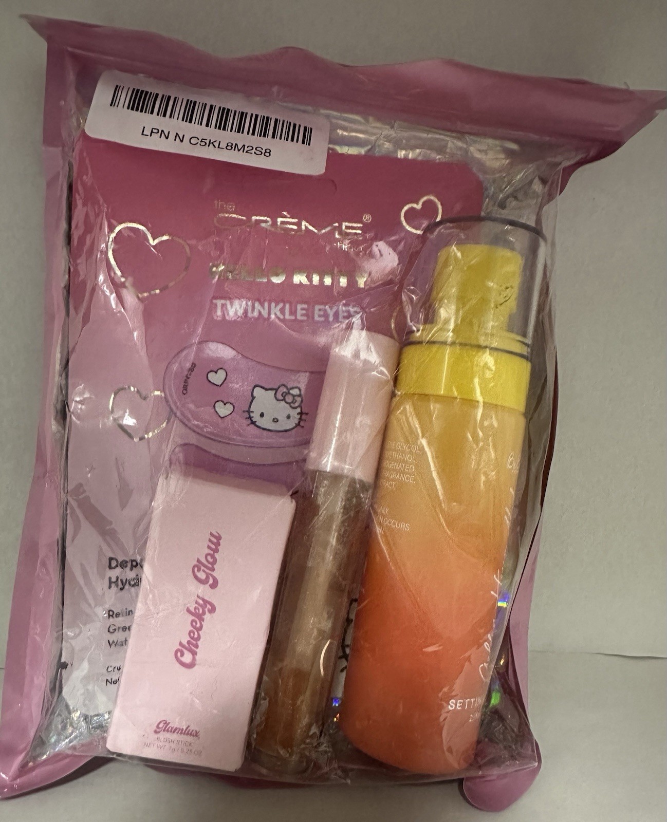 Beauty Bundle 4 Piece Under Eye Patch, Blush Stick, Lip Treatment, Setting Spray