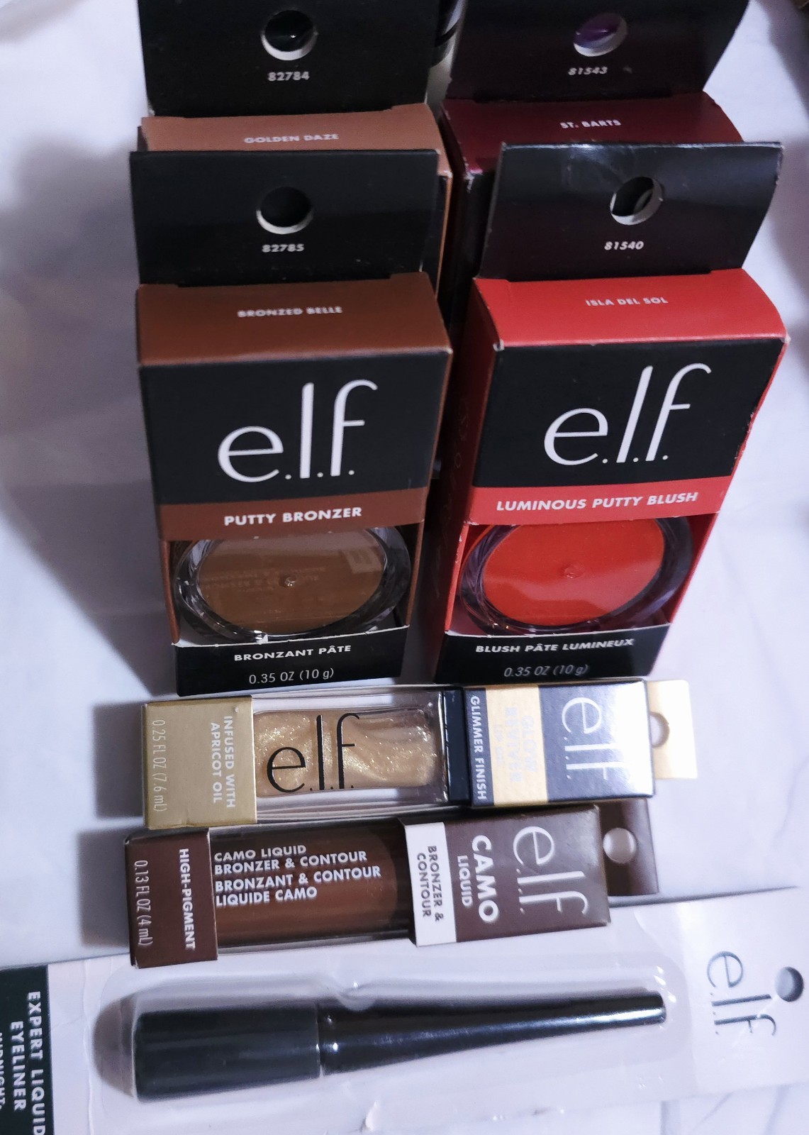 ​e.l.f. Makeup Bundle Putty Bronzer Luminous Blush Liquid Contour Lip Oil…