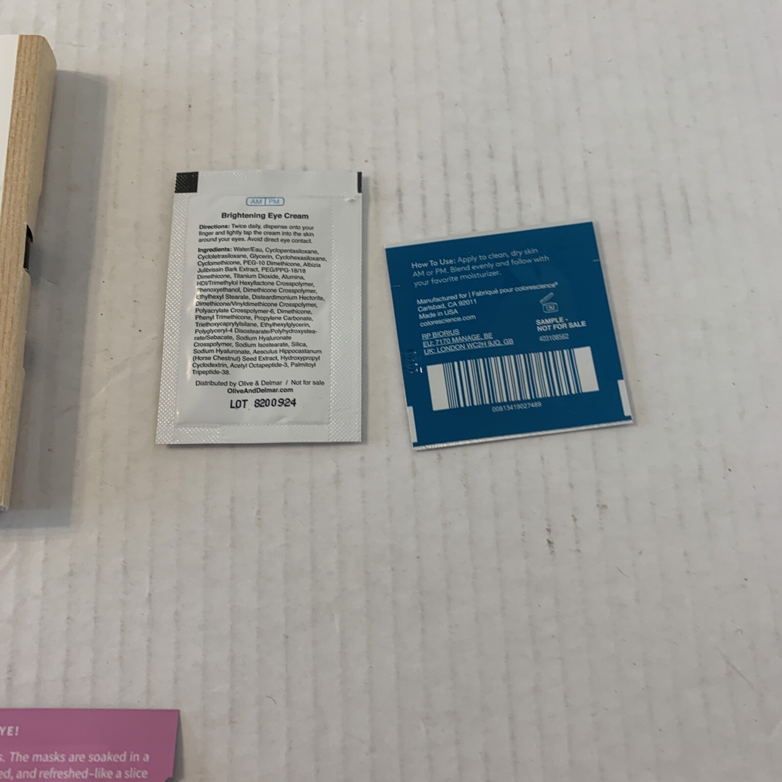 Lot of 5 Skin Care/ Bueaty Product Samples. Eminenece, Lip Mask, Dermablend