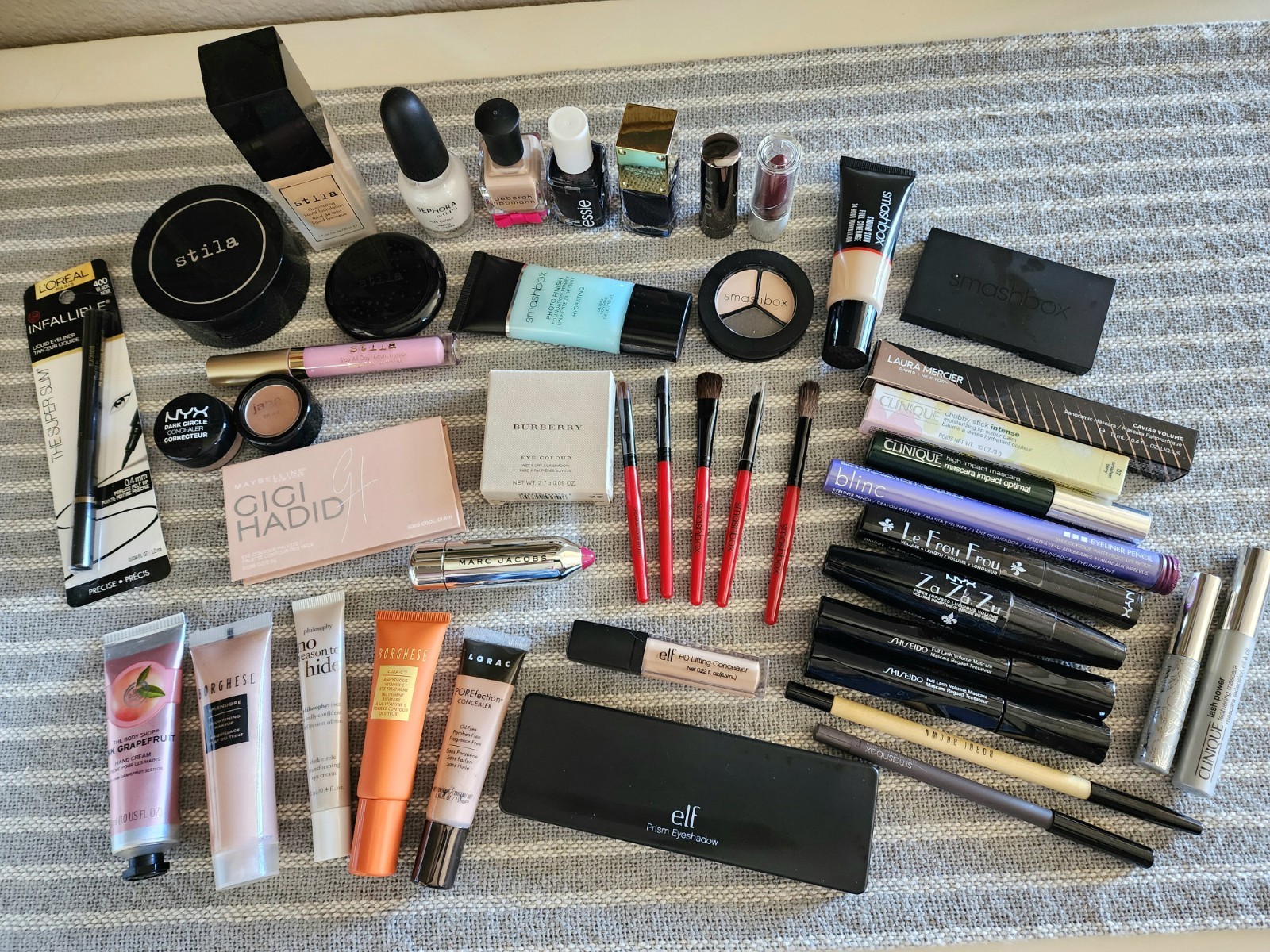 Huge Lot of Designer Makeup Stila, Burberry, Smashbox, Etc.