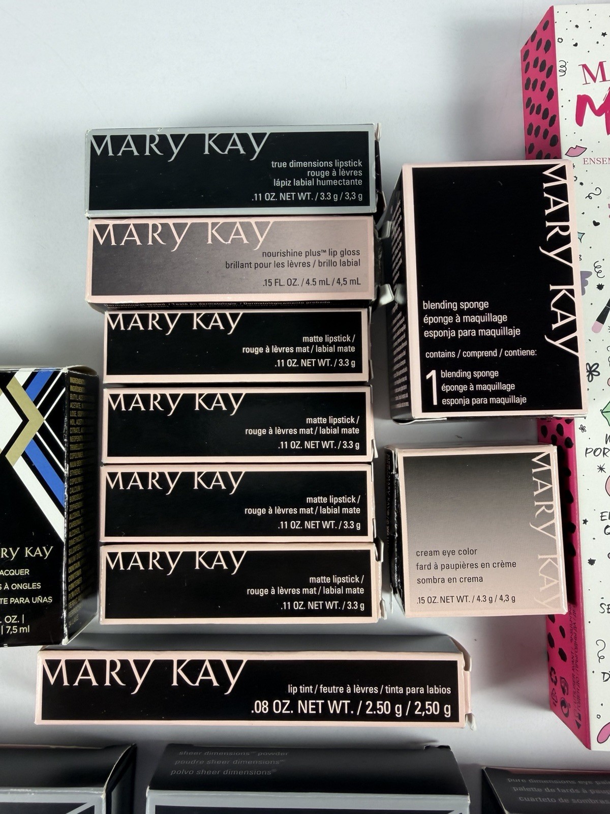 Lot of 16 Mary Kay Products – Matte Lipstick, Powder, Nail Lacquer, Cream – NOS