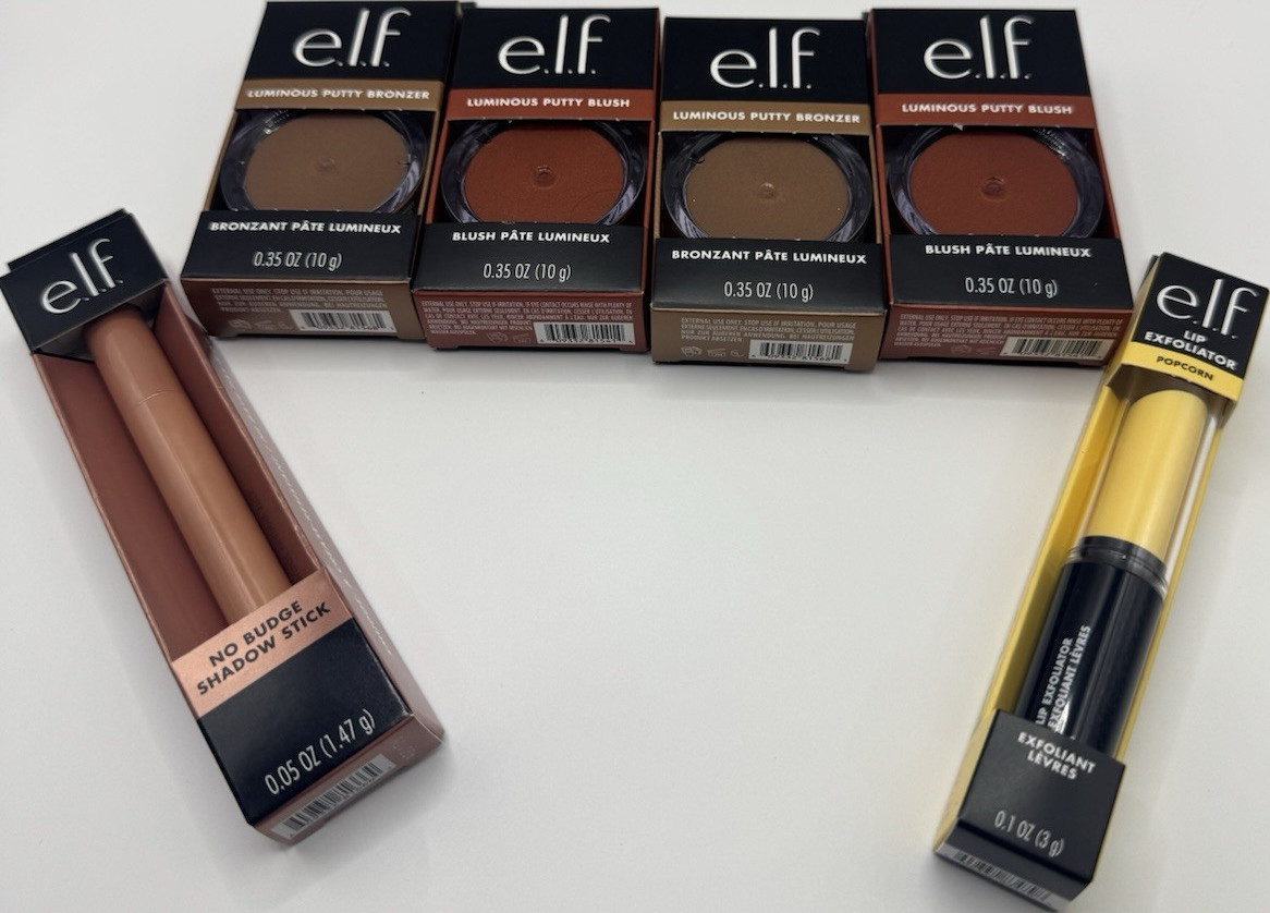 e.l.f. Full Size Makeup Lot: Luminous Putty Bronzer/Blush, No Budge Stick