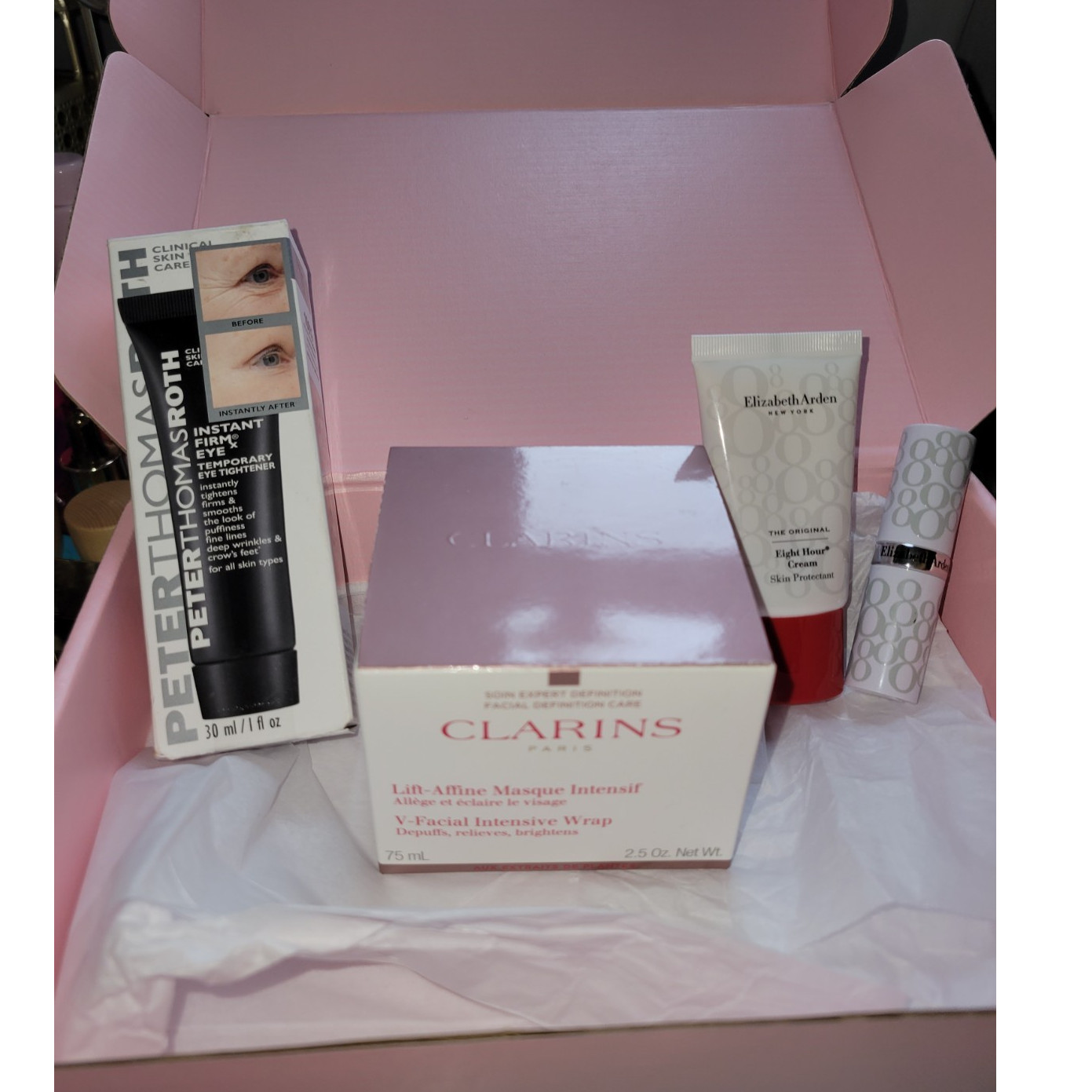 Clarins, Peter Thomas Roth, Elizabeth Arden Full Size Skincare Lot SPF