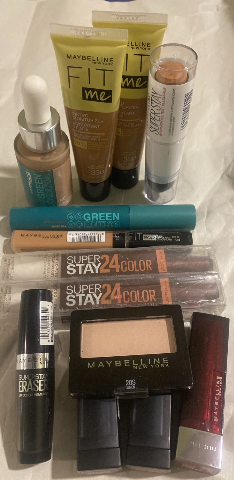 Maybelline Makeup Cosmetic Bundle Medium Tone Tinted FACE Eyes LIPSTICK & MORE🫦