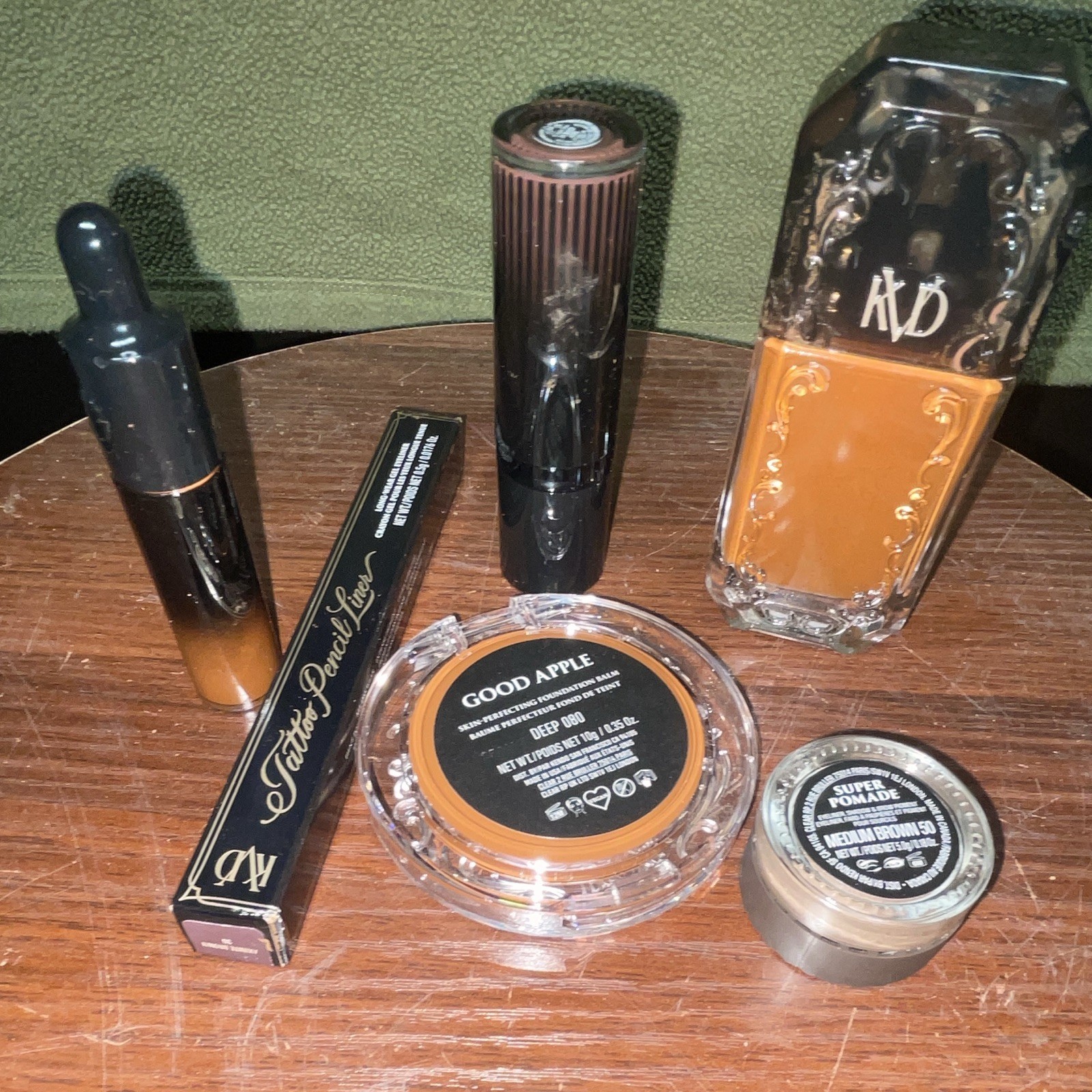 KVD Beauty Full Size Makeup Lot: Good Apple Balm, Super Pomade, Tattoo Liner