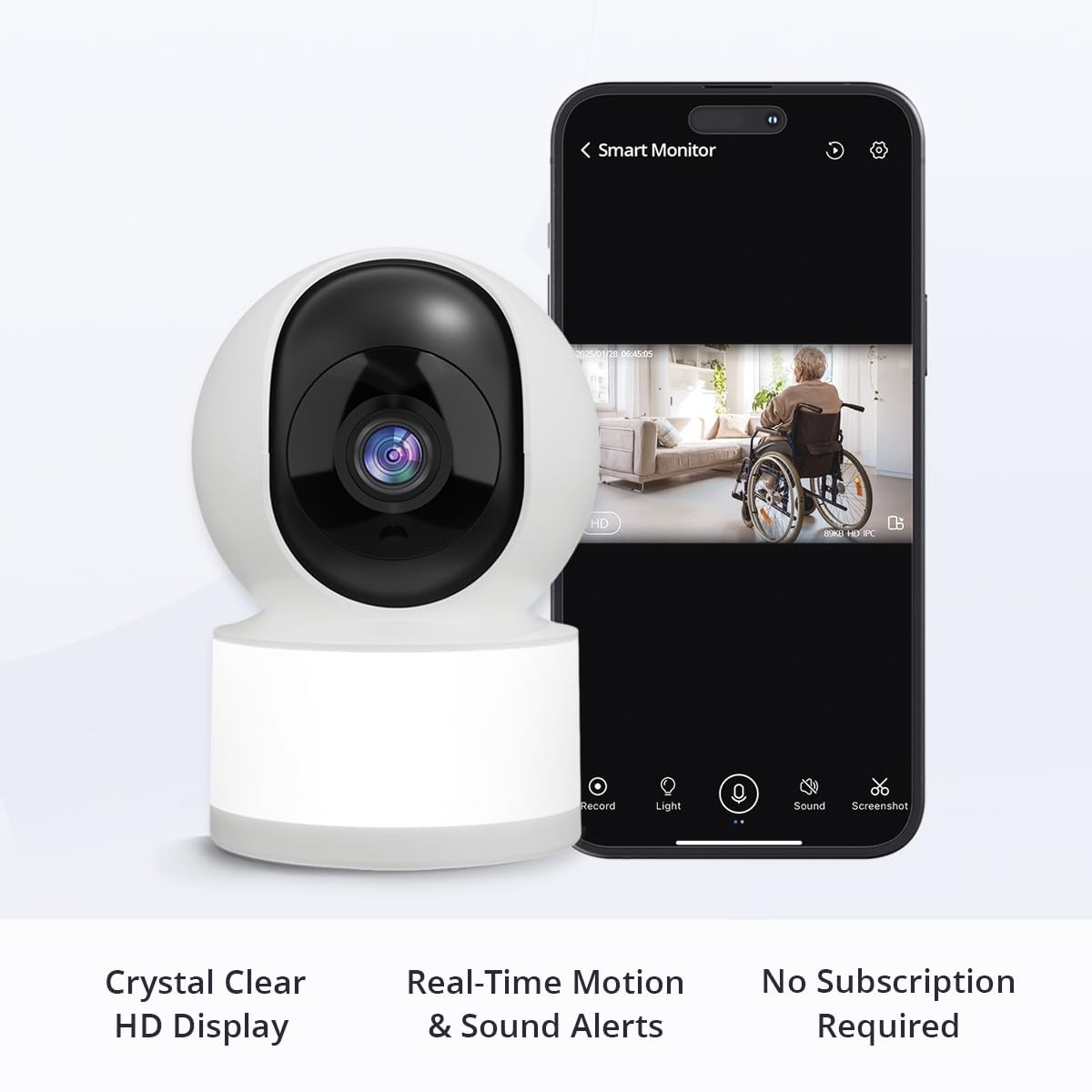 SmileHome Ip SH-BM002W 1080P HD Smart Security Camera w Motion Detection Alerts