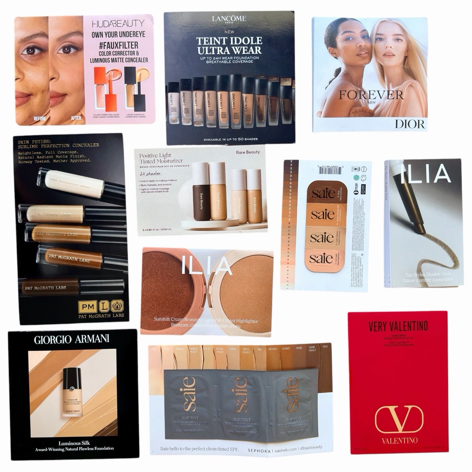 GIANT Lot of 71 Luxury Beauty Samples Skincare Make Up Perfume + Cosmetic Bag
