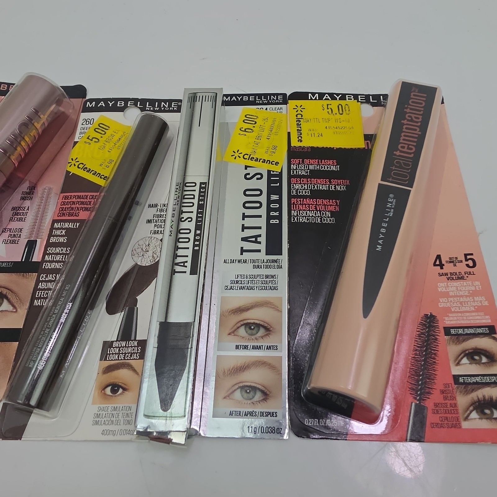Maybelline Makeup Lot of 7 New Sky High Total Temptation Tattoo Studio Age